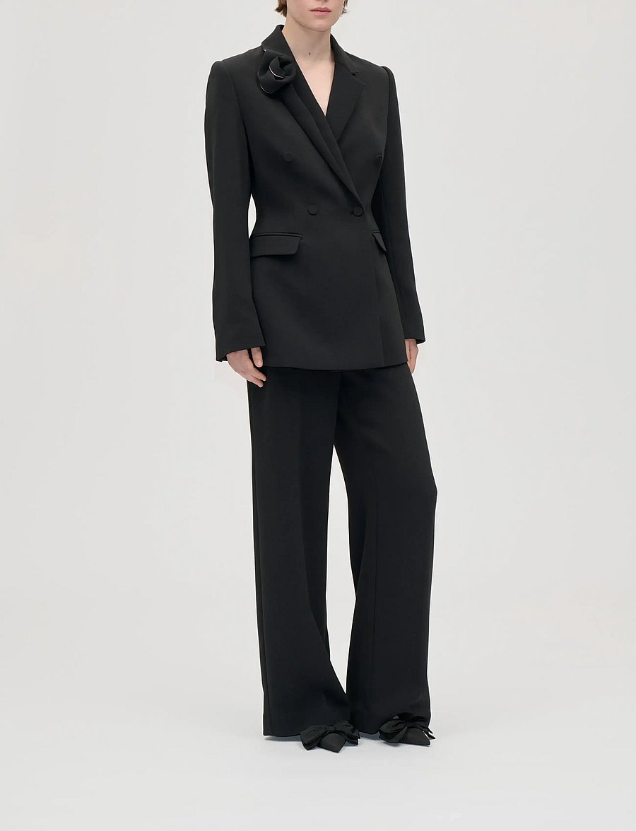 STINE GOYA - 2024 Crepe, Straight Long Pants - straight leg trousers - black - 0