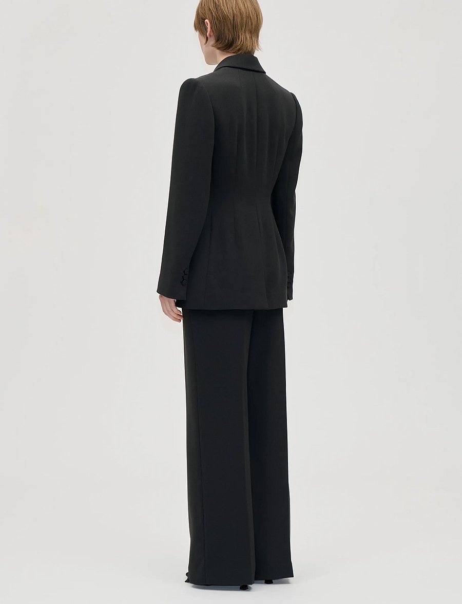 STINE GOYA - 2024 Crepe, Straight Long Pants - straight leg trousers - black - 3