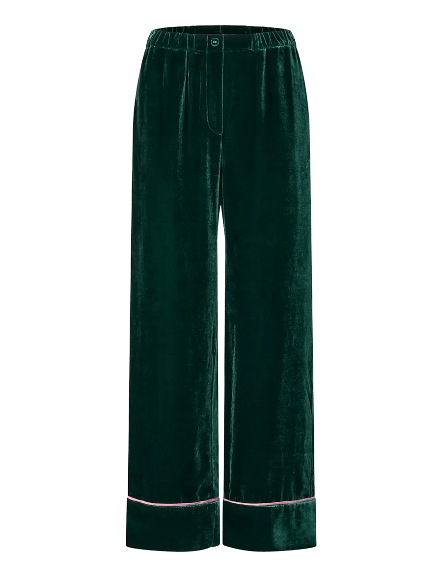 STINE GOYA - 2465 Velvet, Pyjama Pants - pyjama pants - jade green / blush - 1