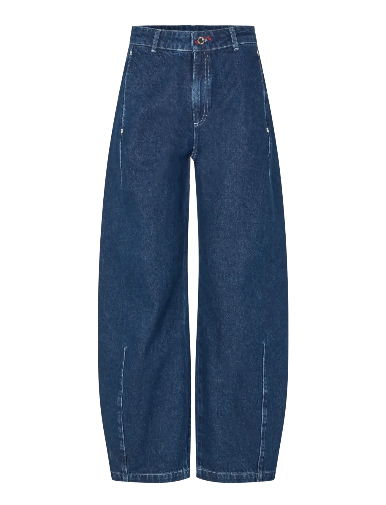 STINE GOYA - 2453 Double Rinse Denim, Barrel Fit - barrel jeans - rose embroidery - 1