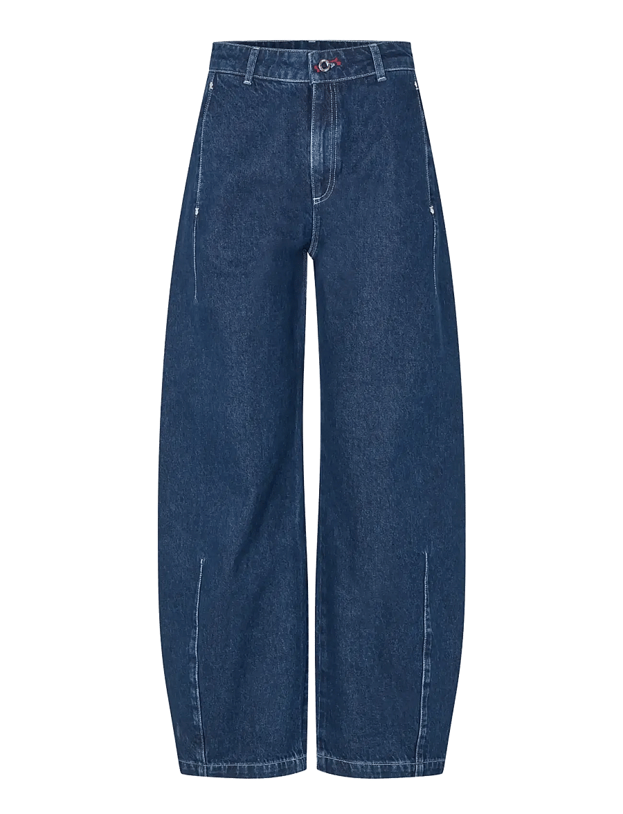 STINE GOYA - 2453 Double Rinse Denim, Barrel Fit - barrel jeans - rose embroidery - 1