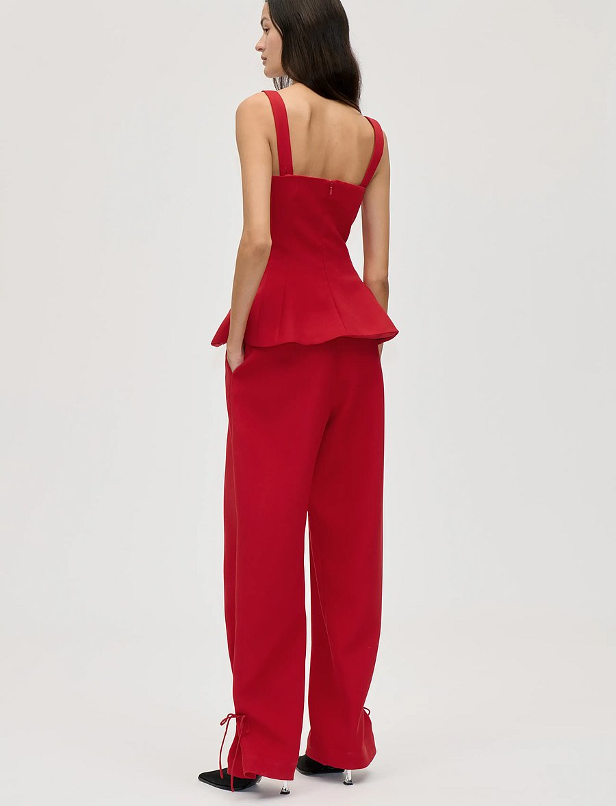 STINE GOYA - 2330 Double Sided Crepe, Elevated P - raka byxor - ruby red - 3