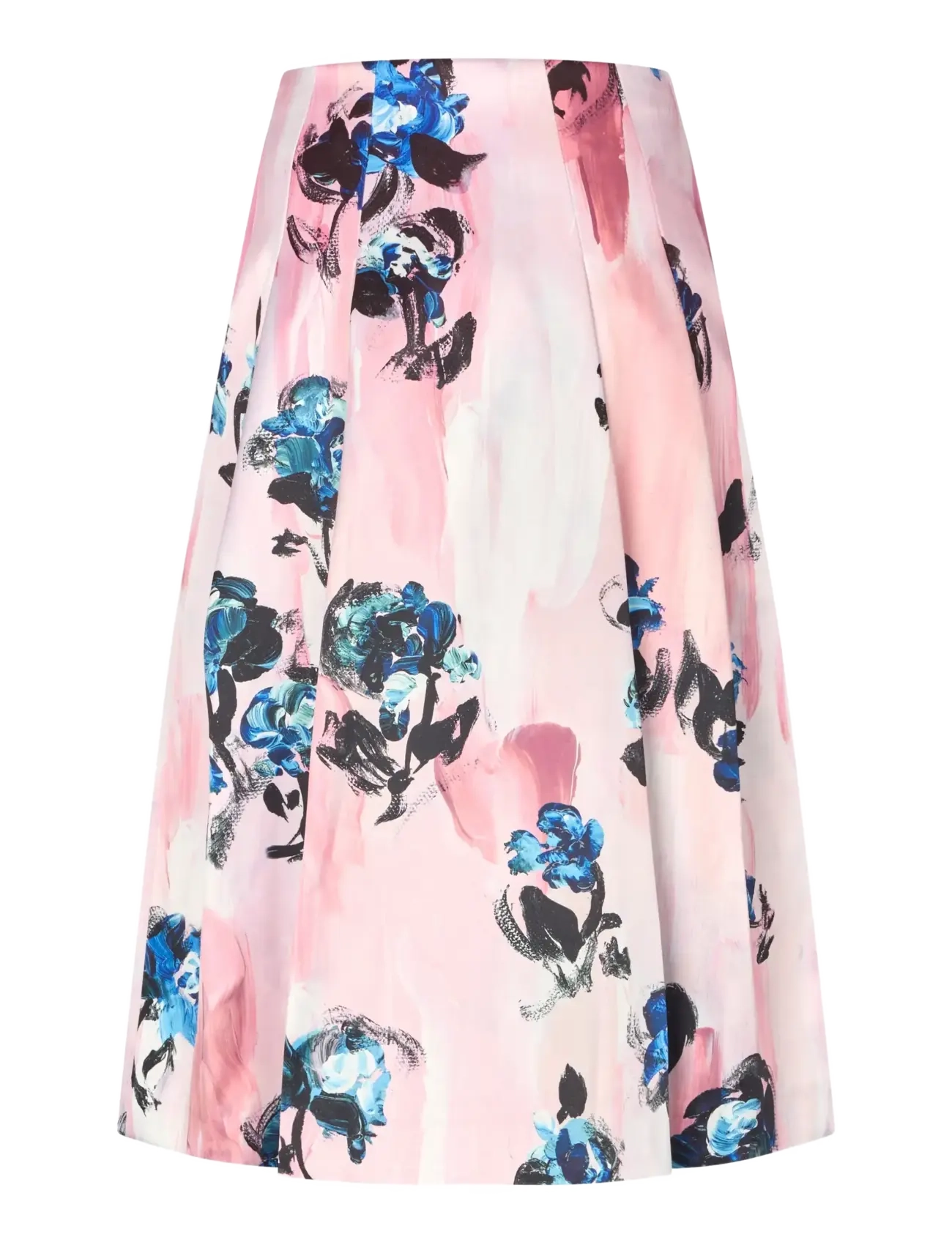 STINE GOYA - 2574 Cotton Mix Duchess, Voluminous - midi skirts - blue roses on blush - 2