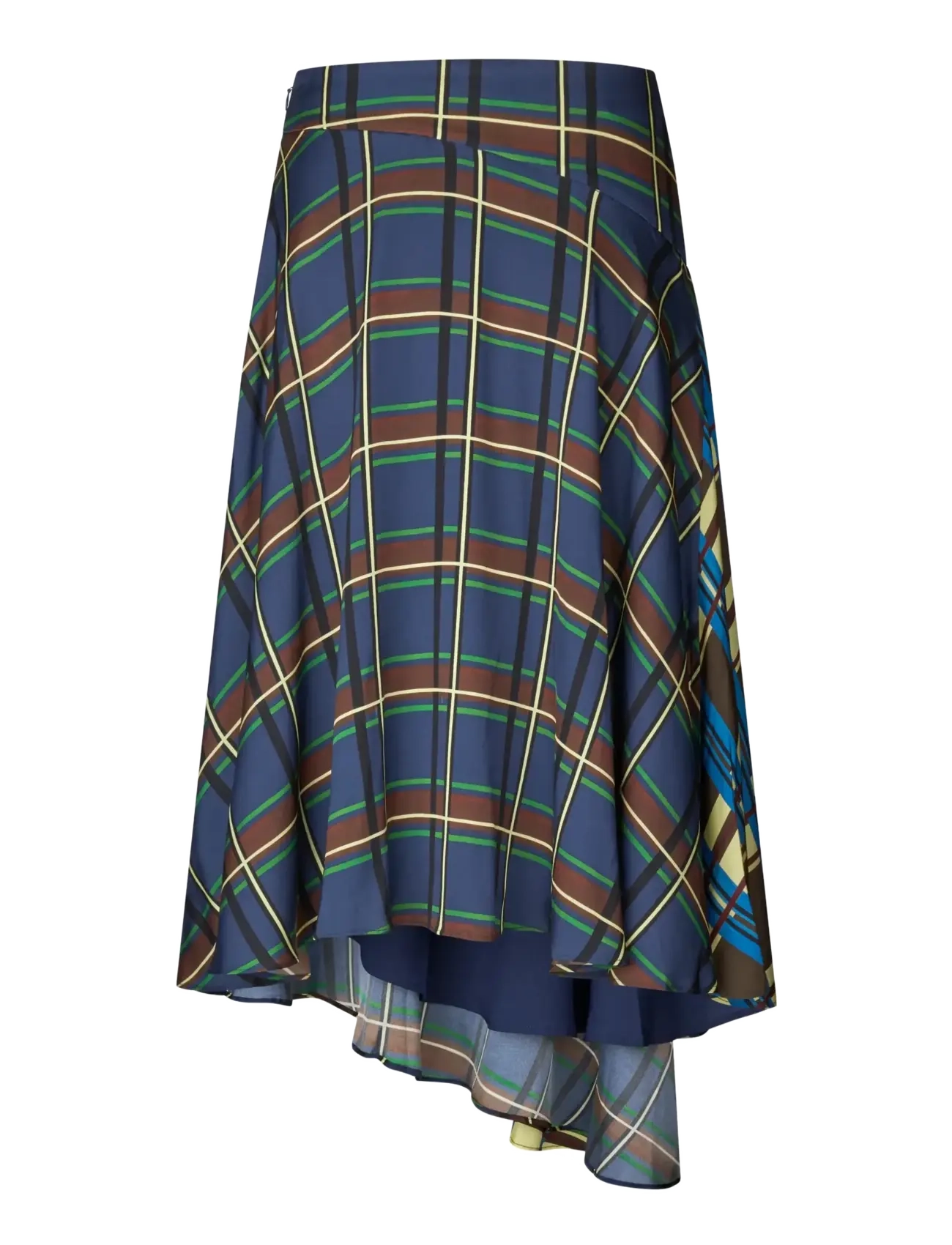 STINE GOYA - 2570 Fluid Silk Blend, Skirt Asymme - midi kjolar - crosschecks - 2