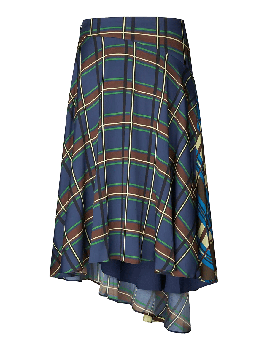 STINE GOYA - 2570 Fluid Silk Blend, Skirt Asymme - midi kjolar - crosschecks - 2
