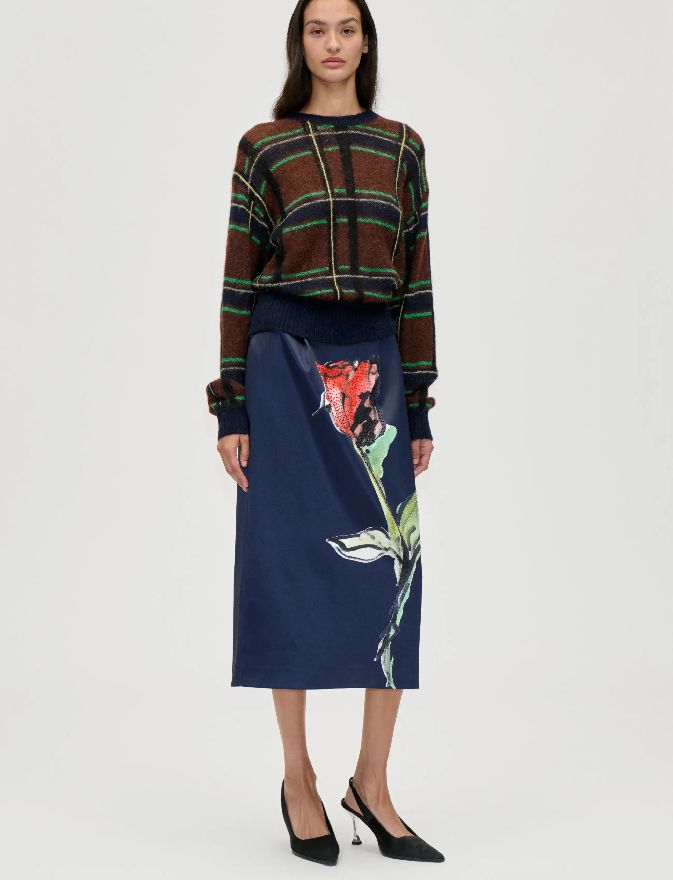 STINE GOYA - 2574 Cotton Mix Duchess, Column Ski - midi kjolar - the rose - 0