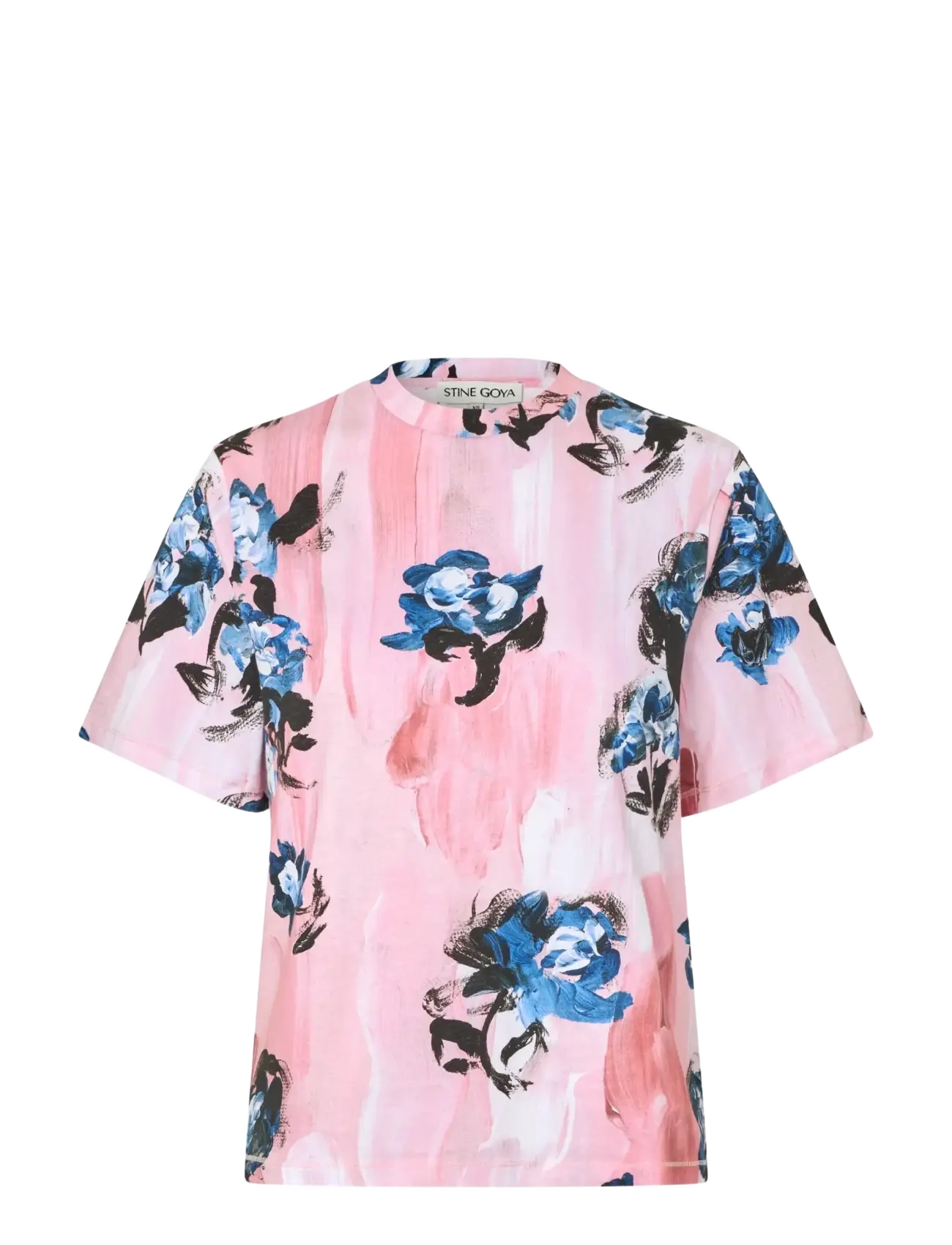 STINE GOYA 2243 Light Jersey, Short Sleeve T-S - Fashion Trends - BLUE ROSES ON BLUSH / pink/rose