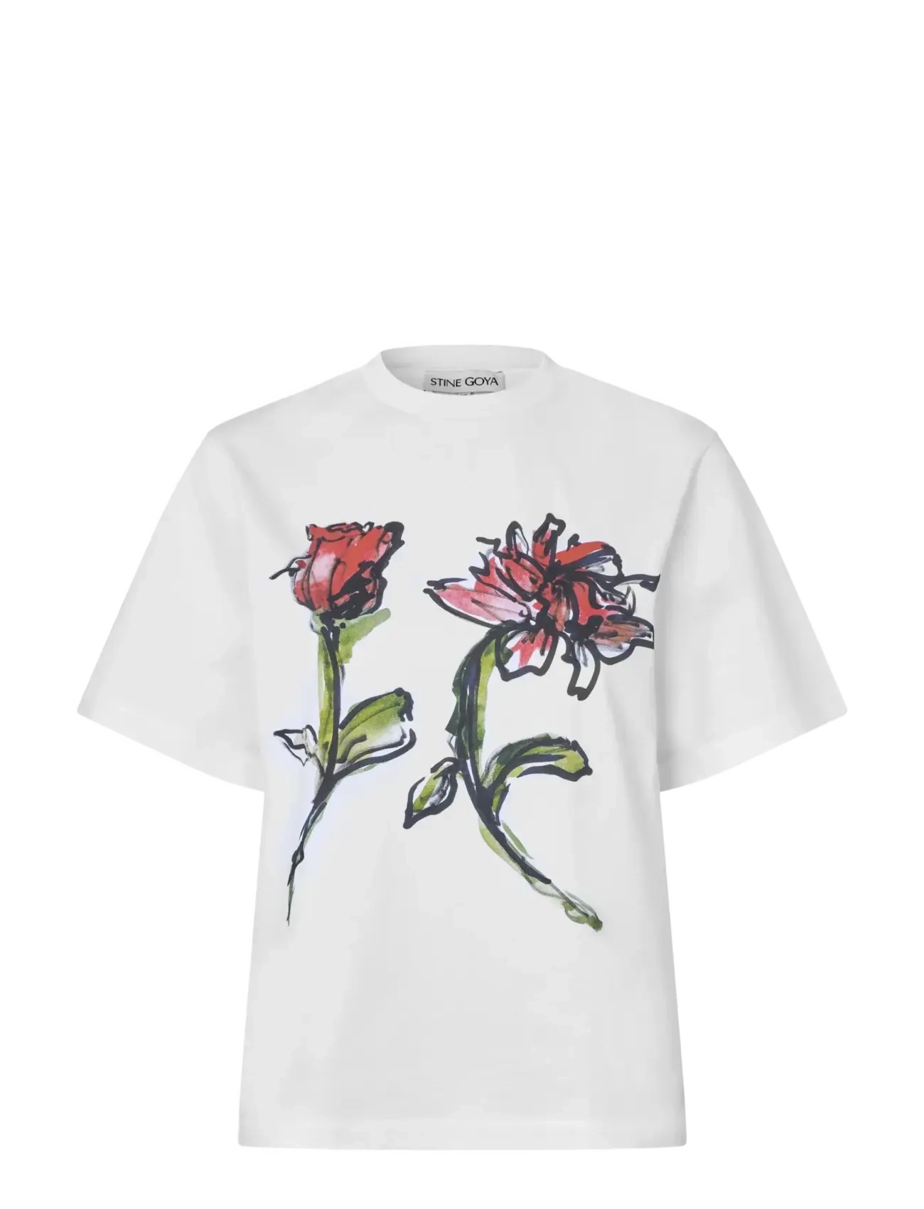 STINE GOYA 2586 Midweight Jersey, Short Sleeve - Fashion Trends - THE ROSES / white