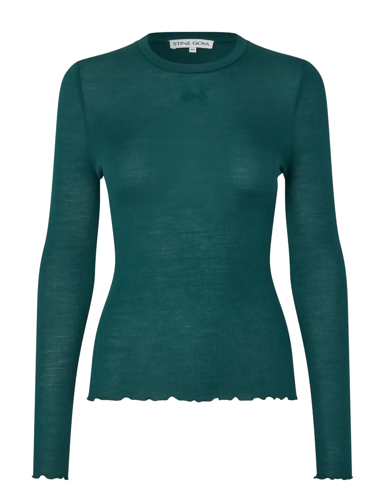 STINE GOYA 2510 Lux Rib, Long Sleeve Crewneck - Danska märken - JADE GREEN / green