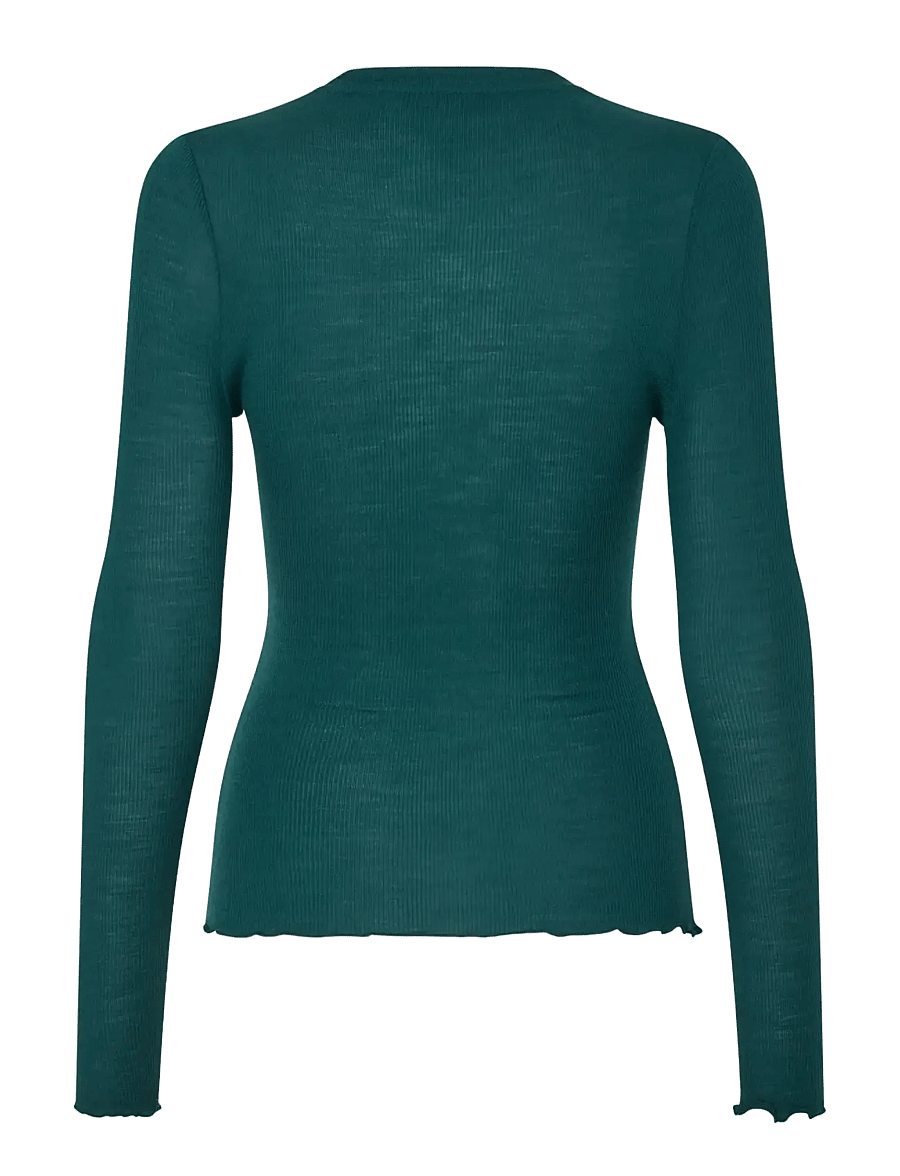 STINE GOYA - 2510 Lux Rib, Long Sleeve Crewneck - långärmade toppar - jade green - 2