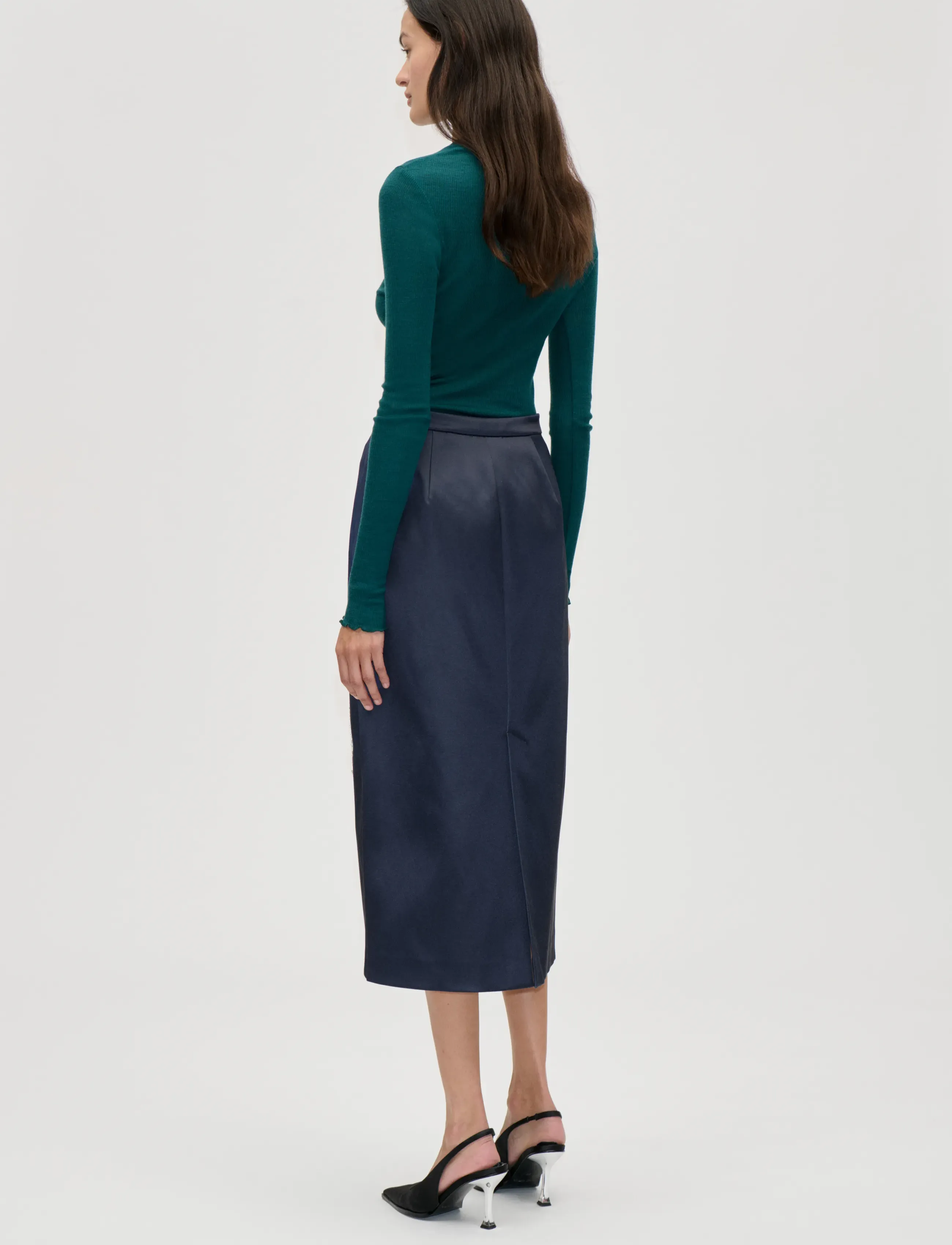 STINE GOYA - 2510 Lux Rib, Long Sleeve Crewneck - långärmade toppar - jade green - 3