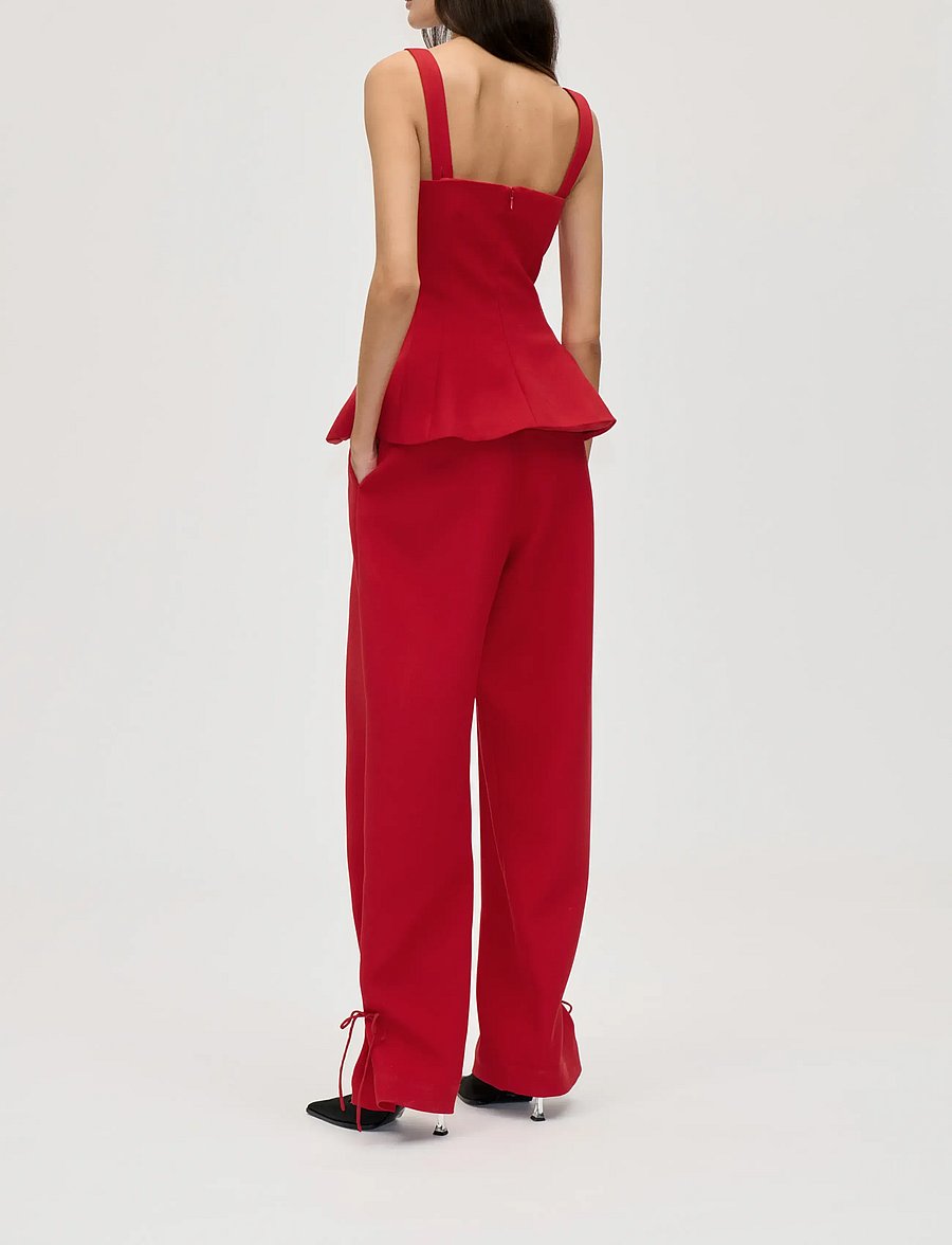 STINE GOYA - 2330 Double Sided Crepe, Sleeveless - linnen - ruby red - 3