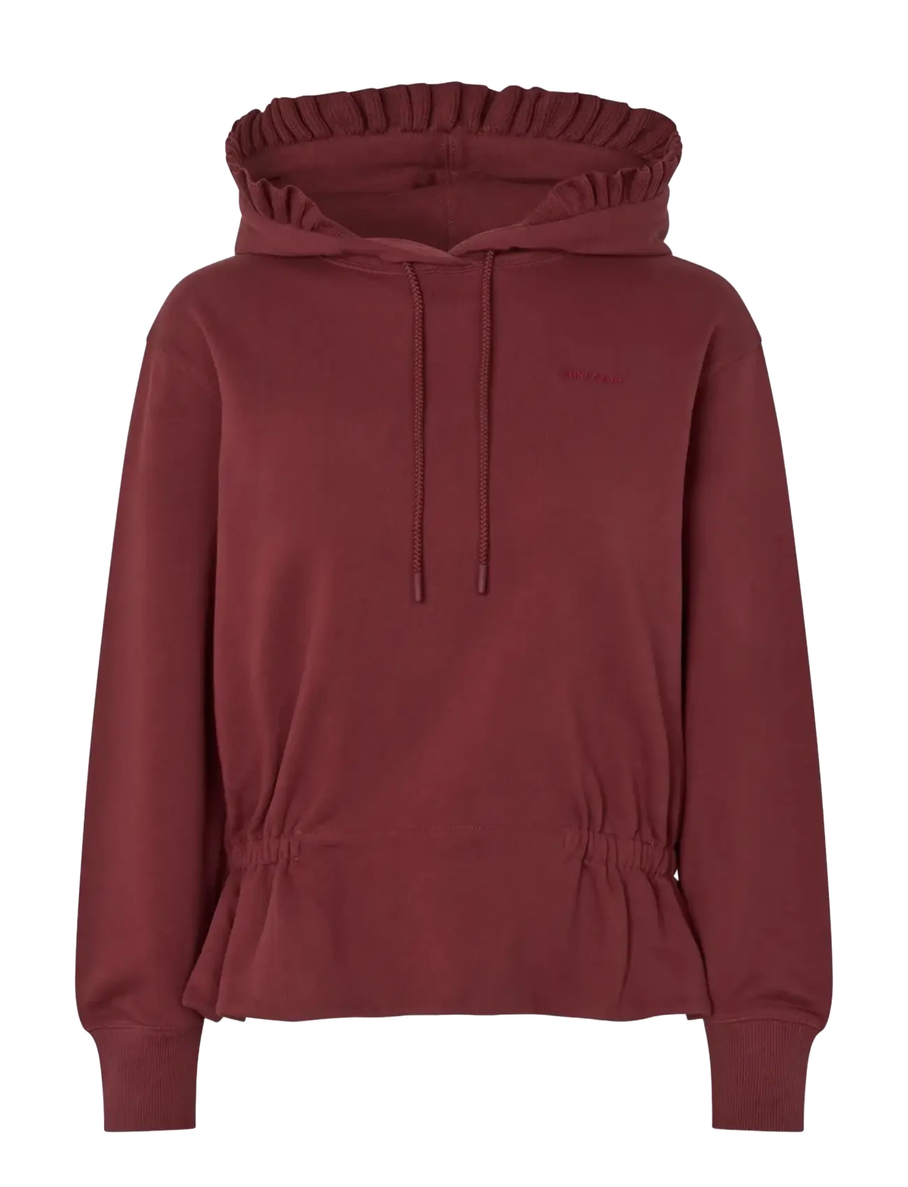 STINE GOYA 2430 Terry, Ruffled Hoodie Sweatshi - Danska märken - MERLOT / burgundy