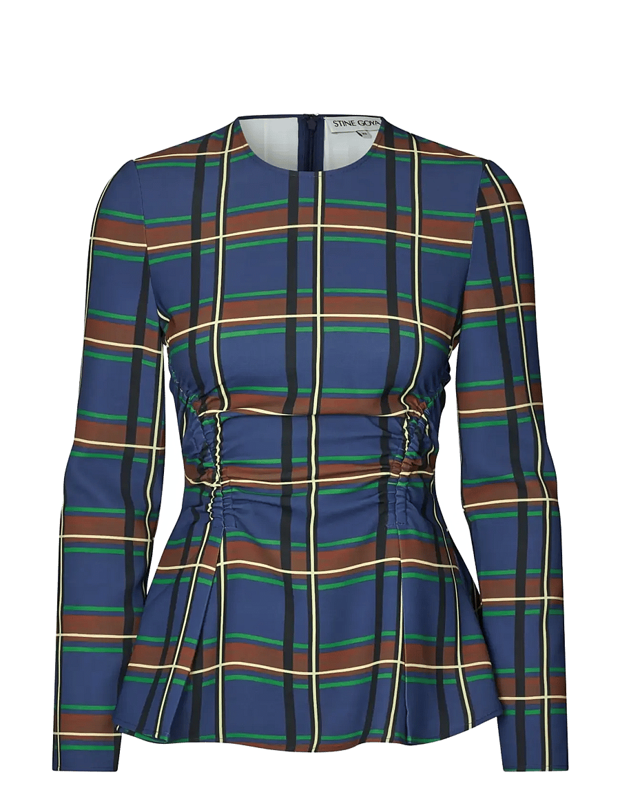 STINE GOYA - 2591 Twill Cady, Gathered Peplum To - long-sleeved tops - crosschecks - 1