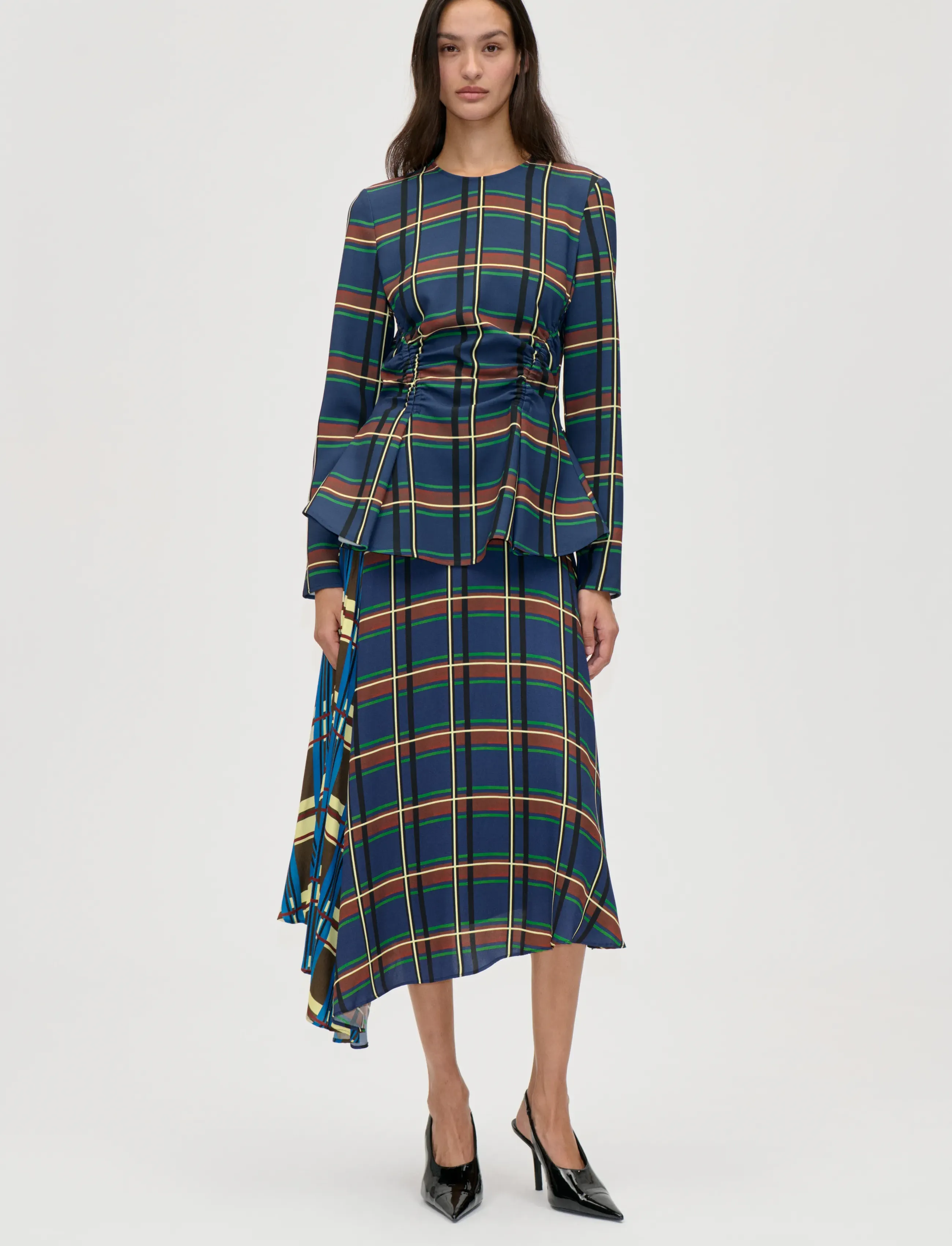 STINE GOYA - 2591 Twill Cady, Gathered Peplum To - long-sleeved tops - crosschecks - 0