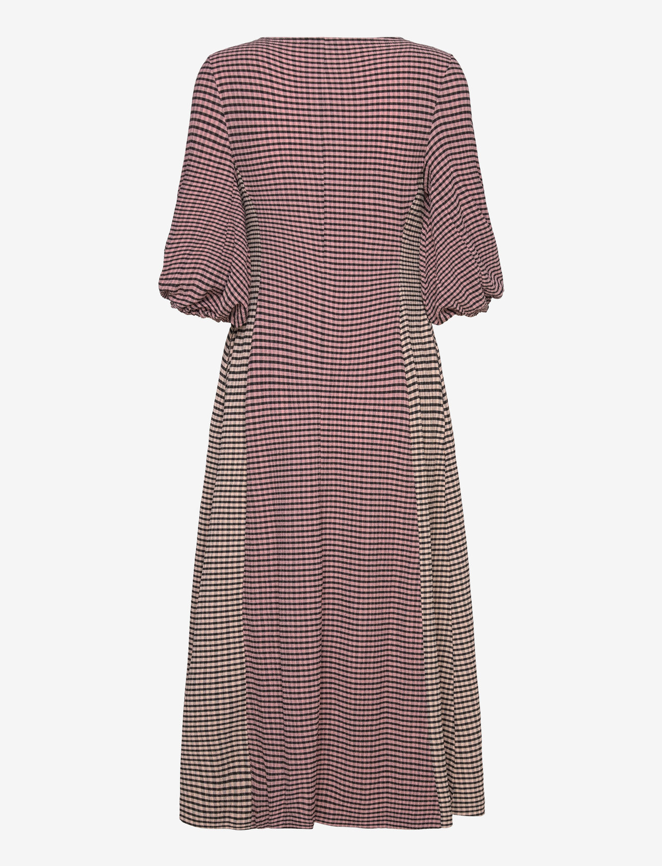 STINE GOYA - 2247 Patchwork Jersey, Three-Quarte - midi dresses - pink/black - 1