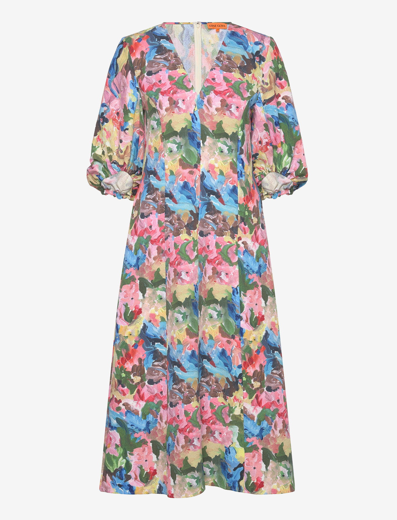 STINE GOYA - 2259 Structure Stretch, 3/4 Sleeve - midikleidid - loves me, loves me not - 0