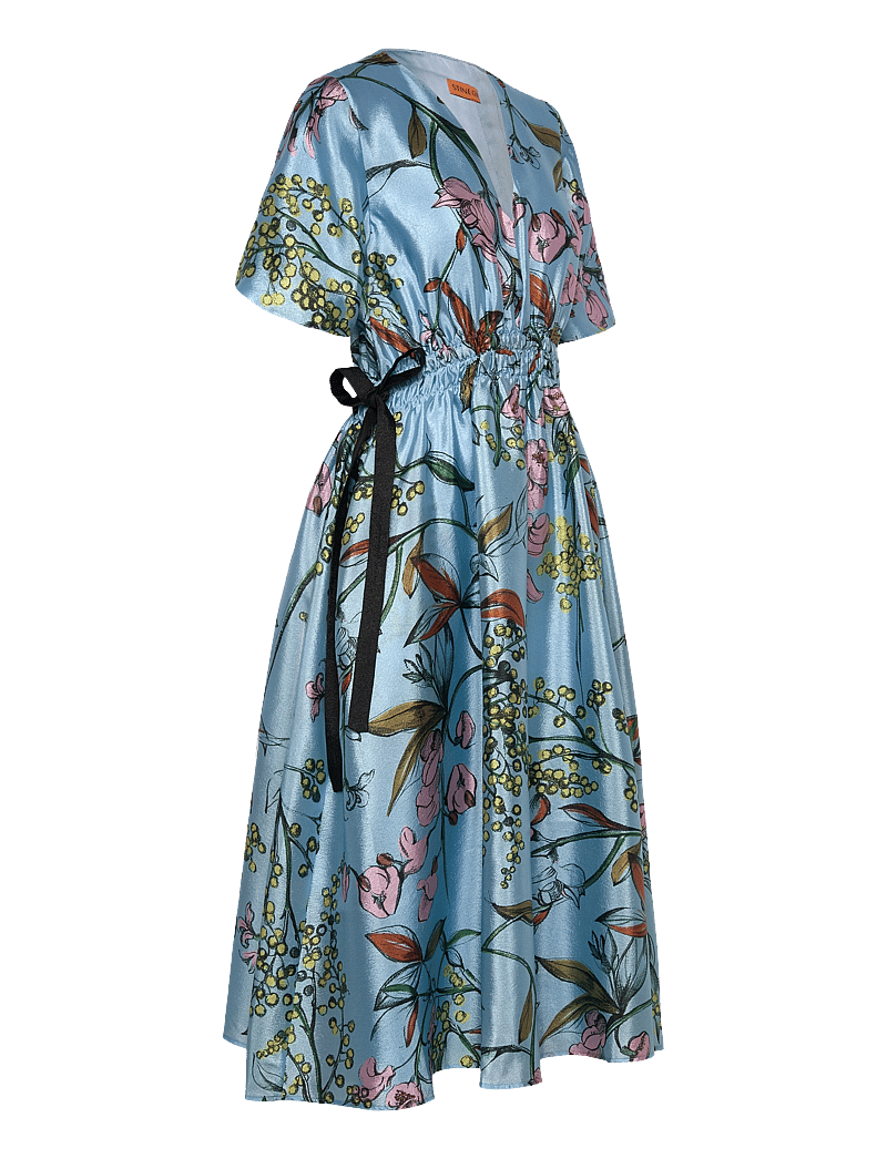 STINE GOYA - 2067 Flat Textured Poly, V-Neck Wai - sommerkjoler - spring mimosa - 2