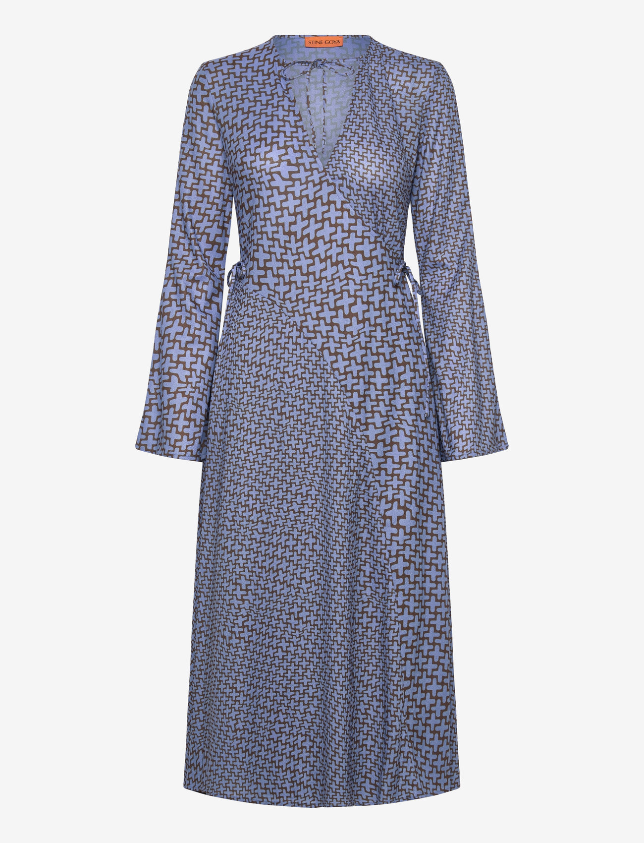 STINE GOYA - 2245 Dry Jersey, Long Sleeve Wrap T - hõlmikkleidid - graphic weave - 0