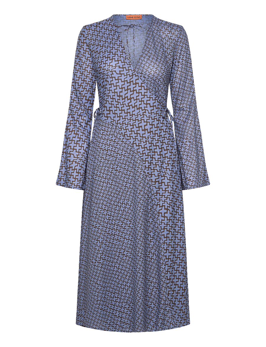 STINE GOYA - 2245 Dry Jersey, Long Sleeve Wrap T - robes portefeuille - graphic weave - 0