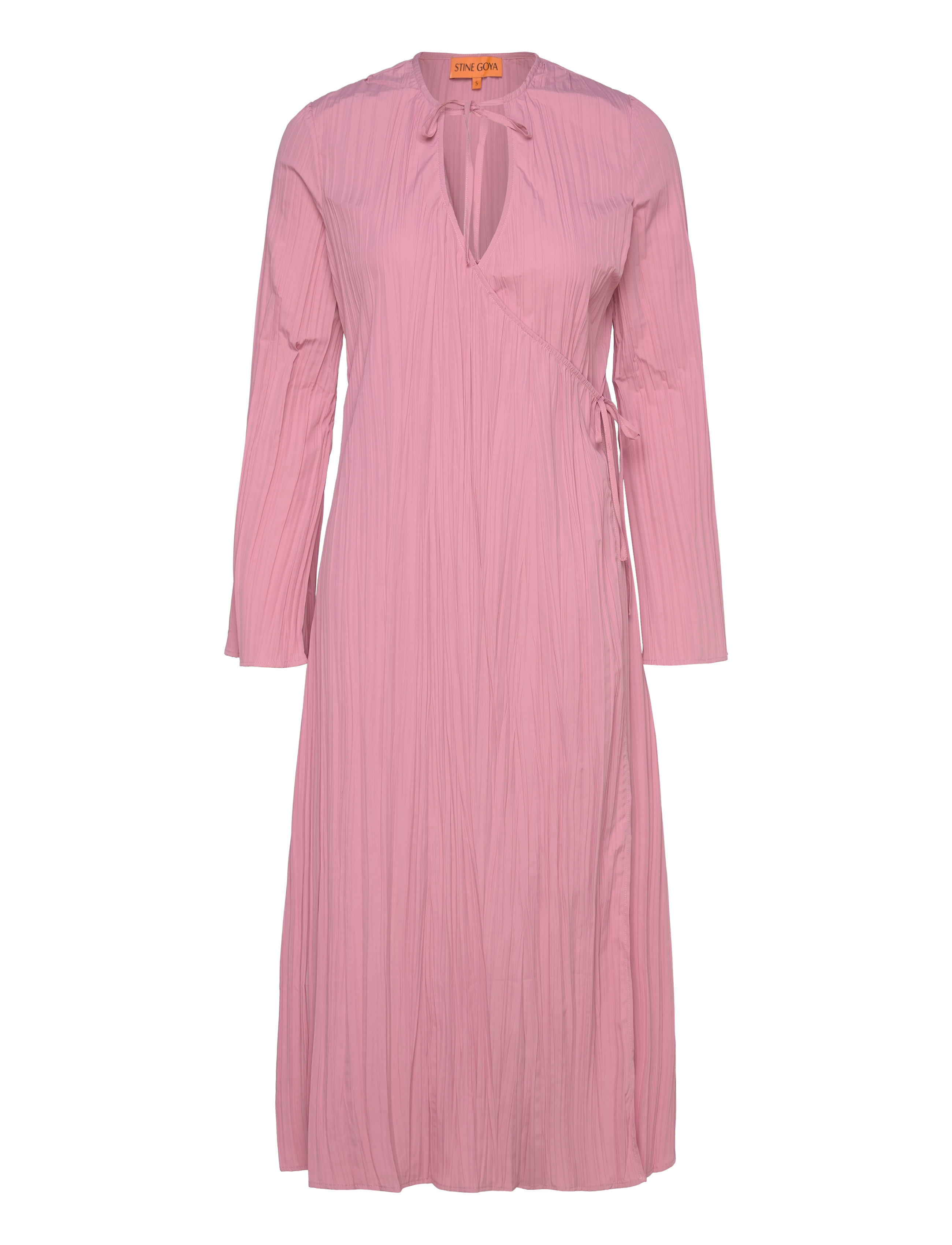STINE GOYA 2342 Pleated Poly, Long Sleeve Wrap - Kjoler - PINK NECTAR / pink/rose