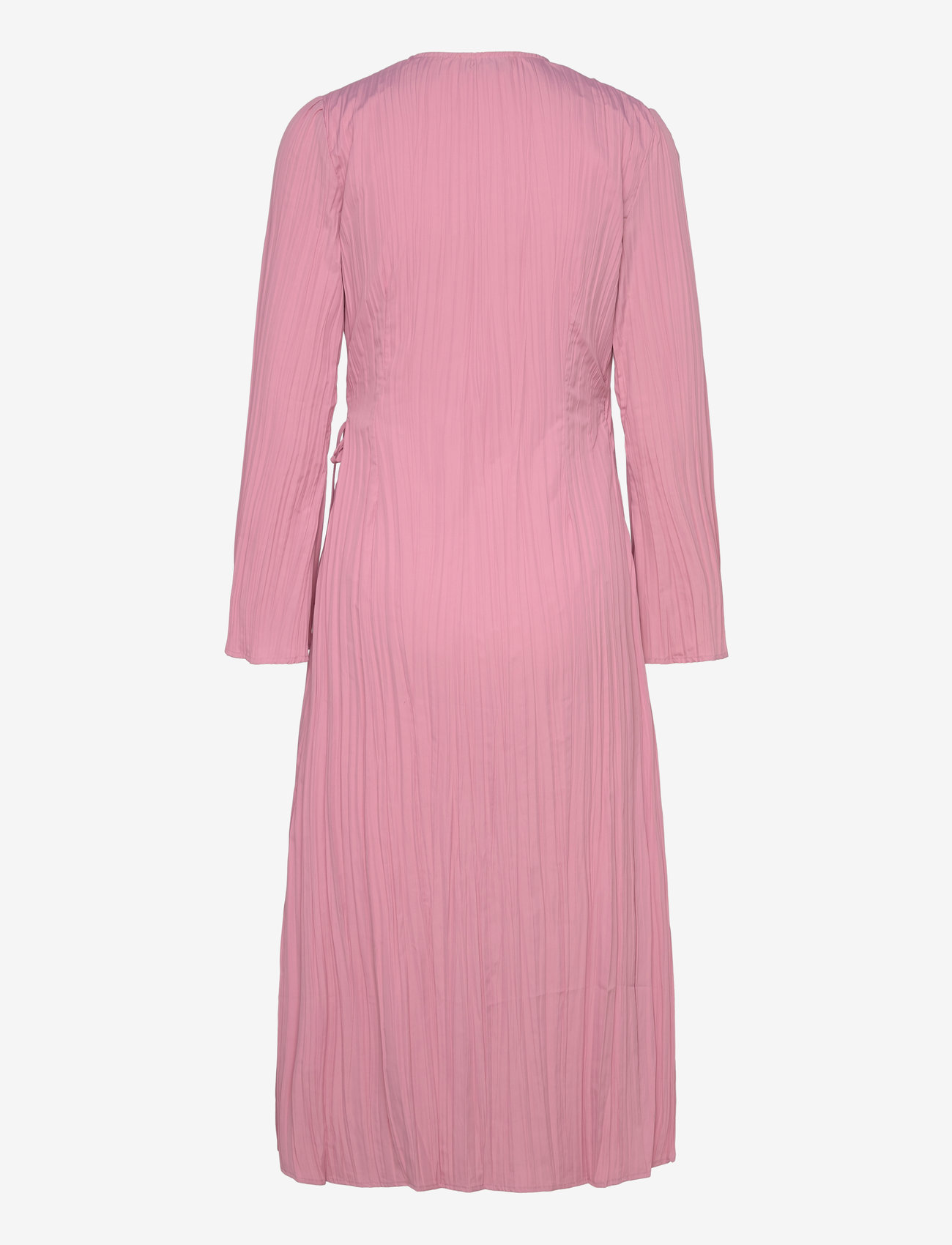 STINE GOYA - 2342 Pleated Poly, Long Sleeve Wrap - midiklänningar - pink nectar - 1