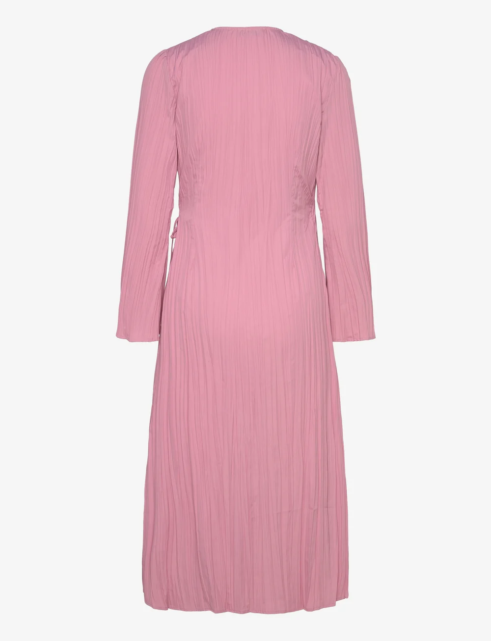 STINE GOYA - 2342 Pleated Poly, Long Sleeve Wrap - midiklänningar - pink nectar - 1
