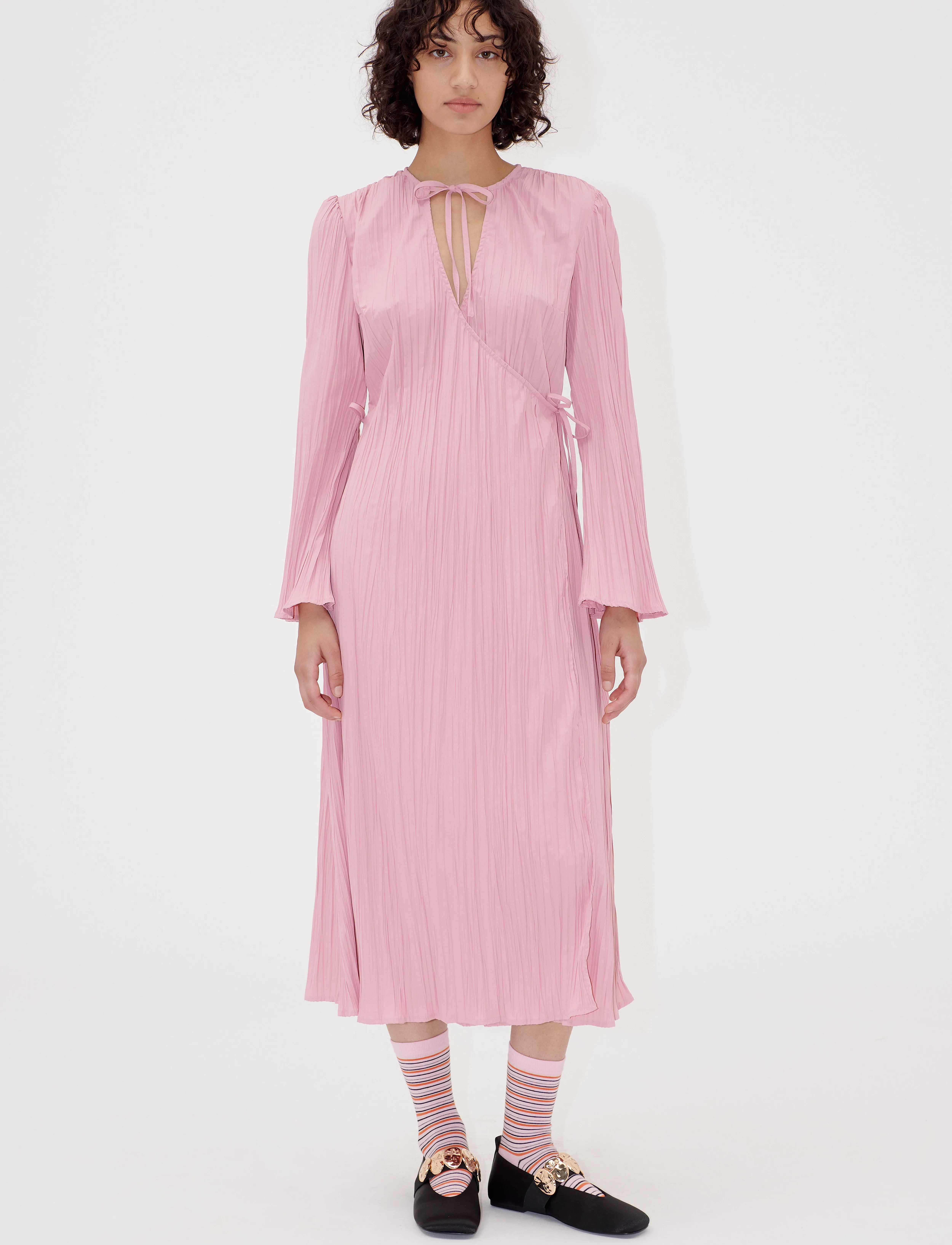 STINE GOYA - 2342 Pleated Poly, Long Sleeve Wrap - pink nectar - 2
