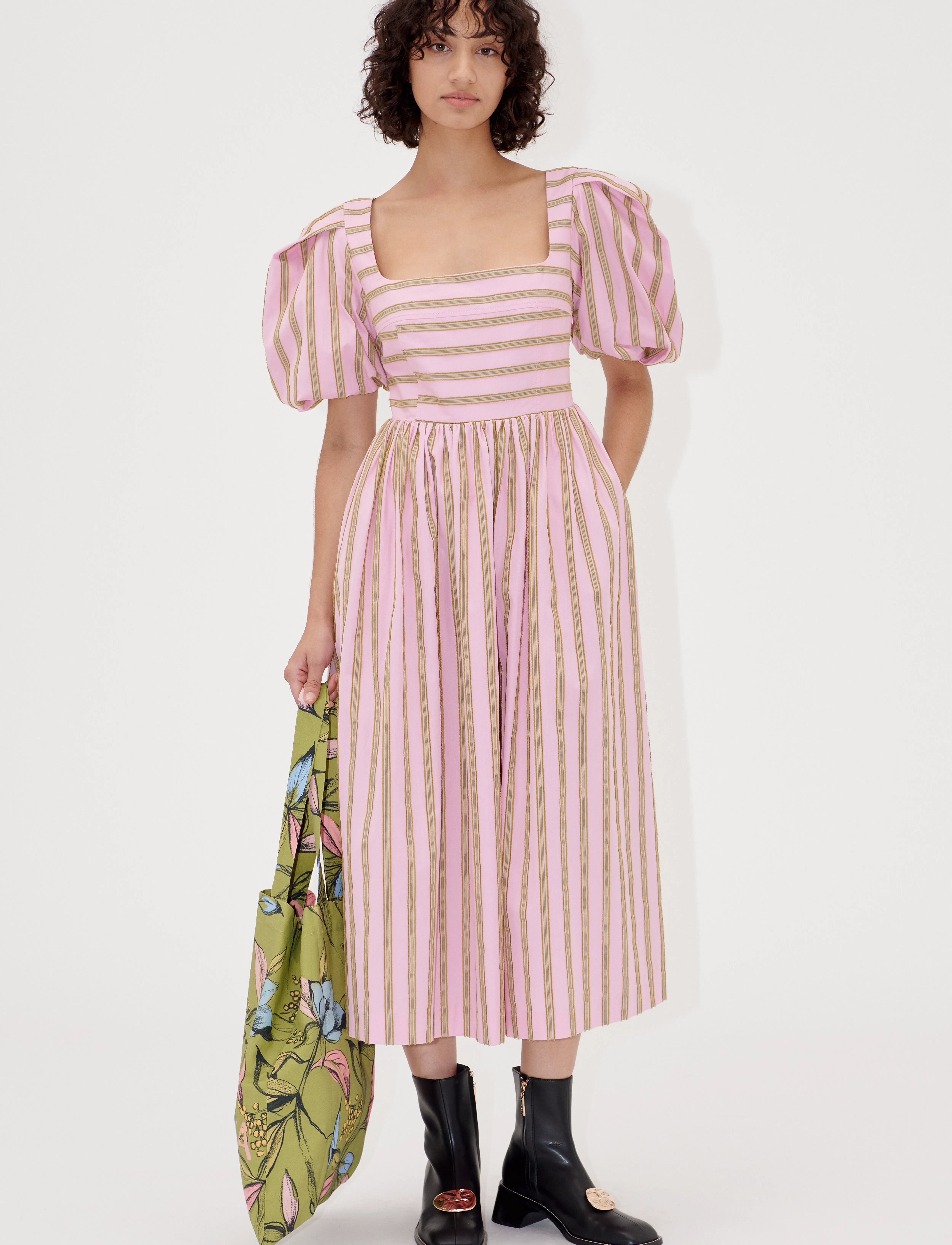 STINE GOYA - 2344 Soft Jacquard Weave, Blouson S - midi kjoler - wallpaper stripes - 2