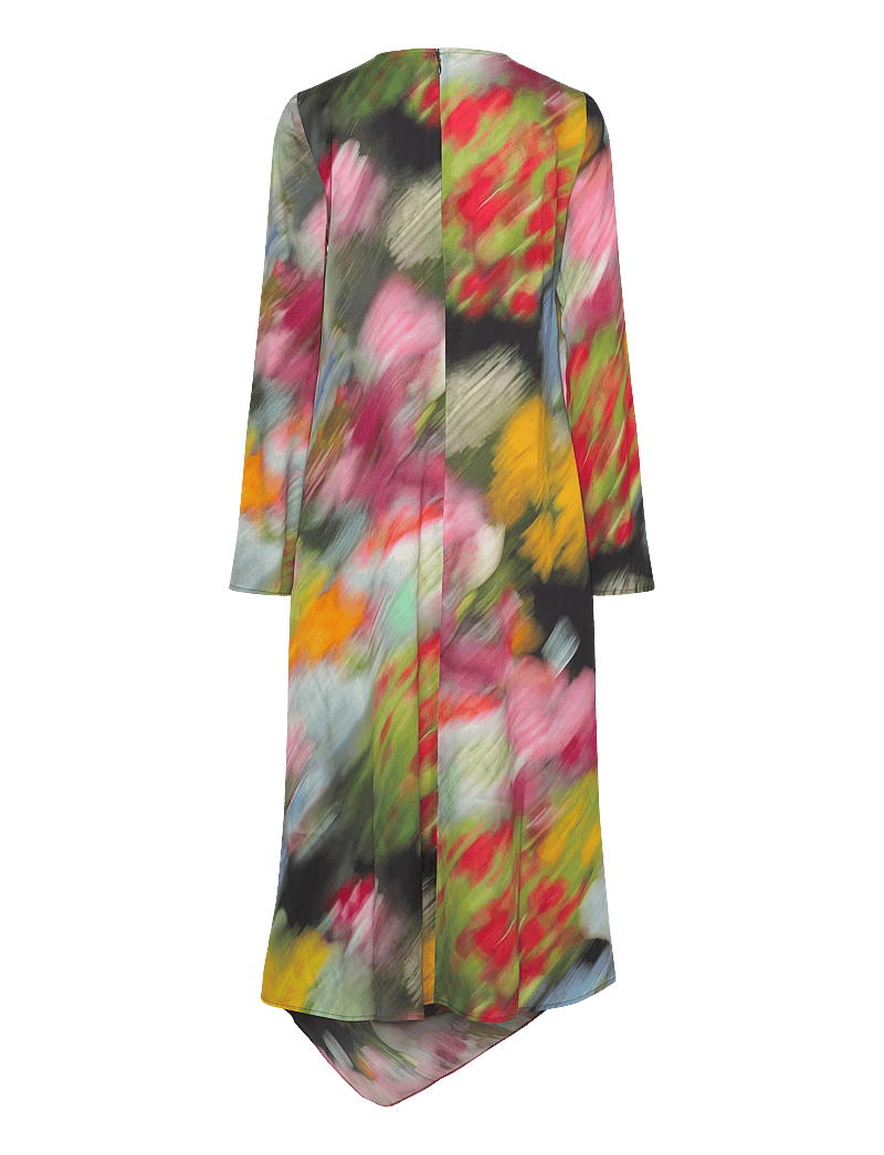 STINE GOYA - 2263 Dry Viscose, Draped Asymmetric - midi kjoler - liquid floral - 1