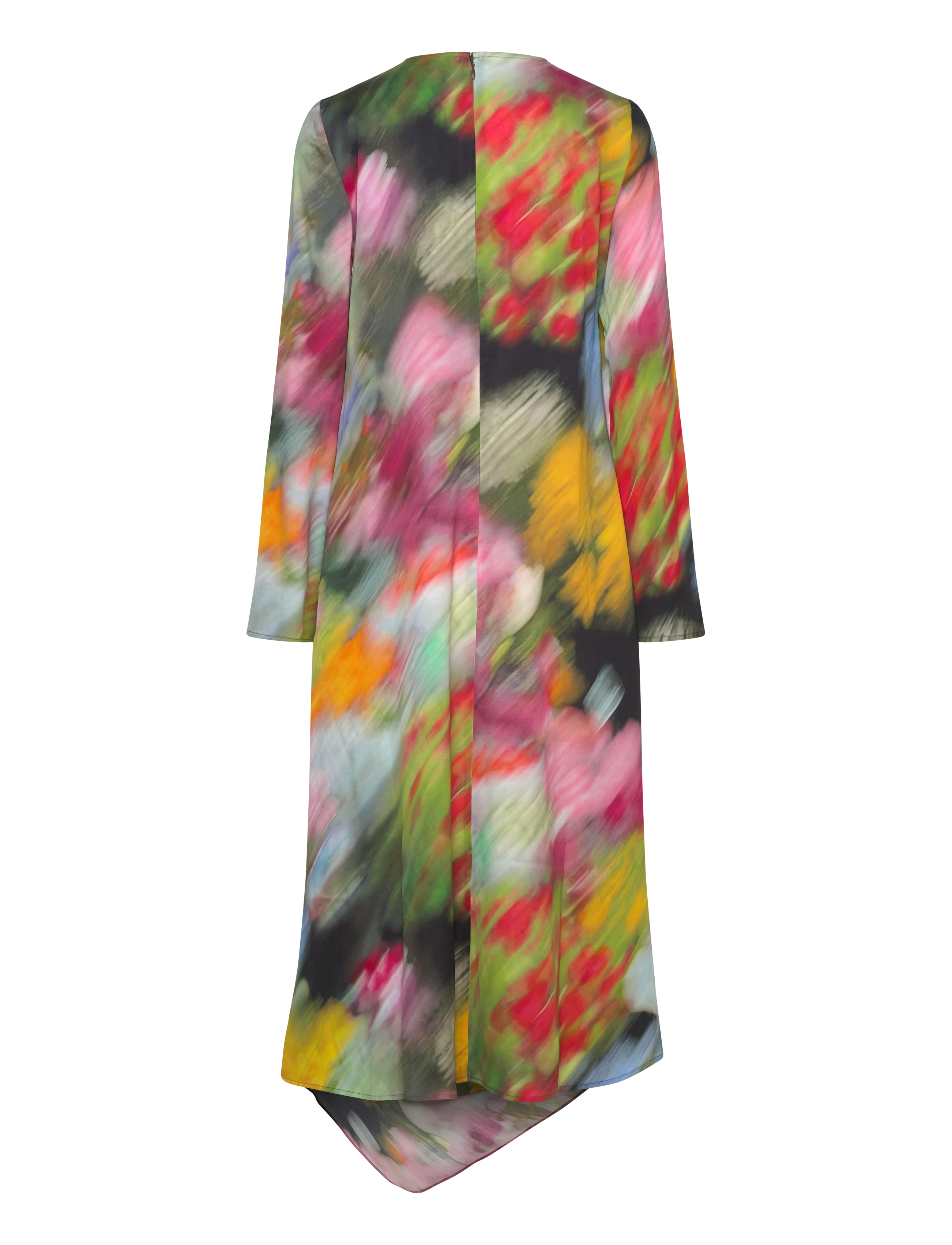 STINE GOYA - 2263 Dry Viscose, Draped Asymmetric - midi kjoler - liquid floral - 1