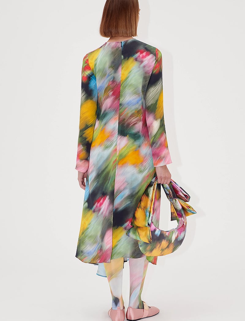 STINE GOYA - 2263 Dry Viscose, Draped Asymmetric - midi kjoler - liquid floral - 3