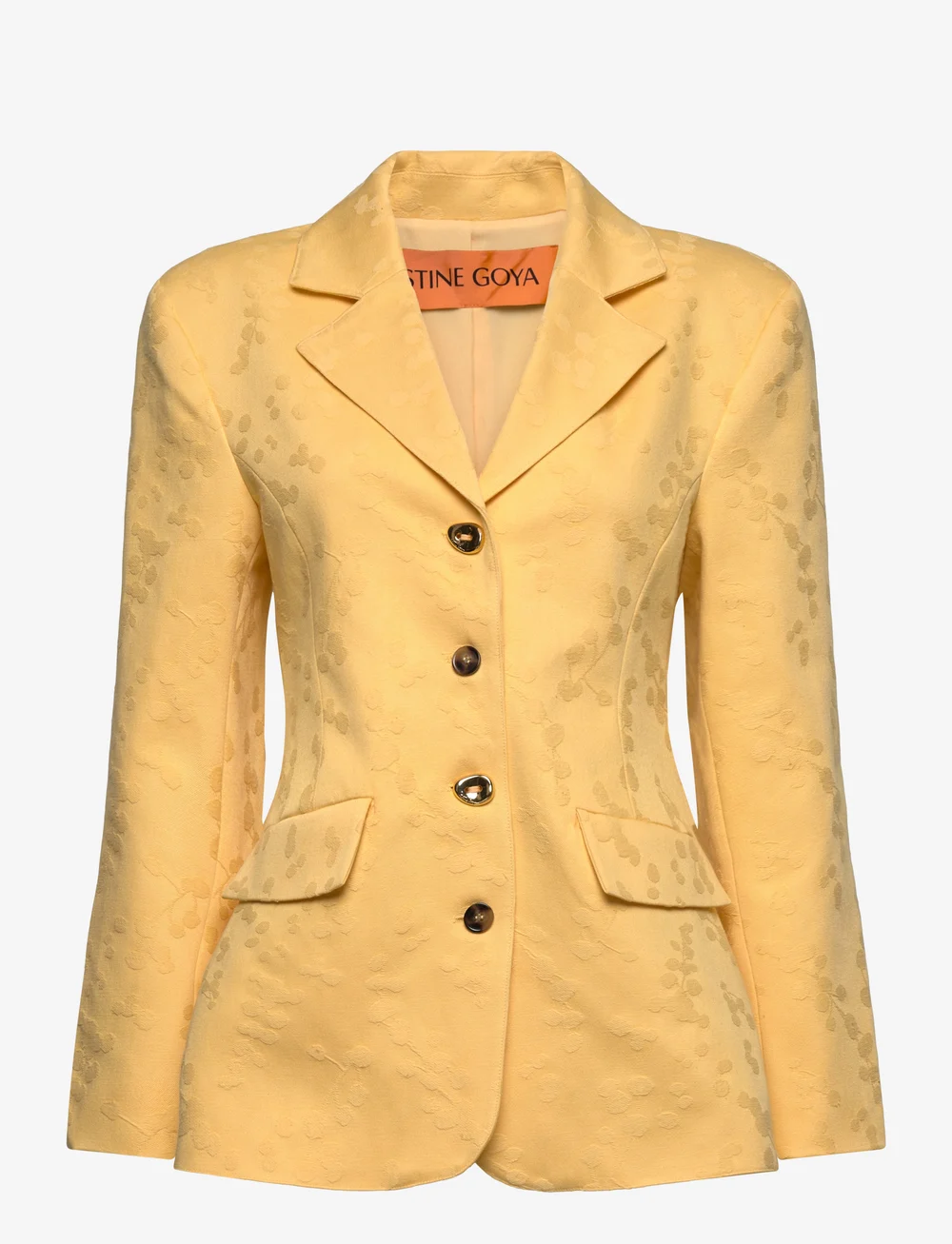 STINE GOYA - 2346 Textured Cotton Jacquard, Fitt - enkeltradede blazere - mimosa - 0