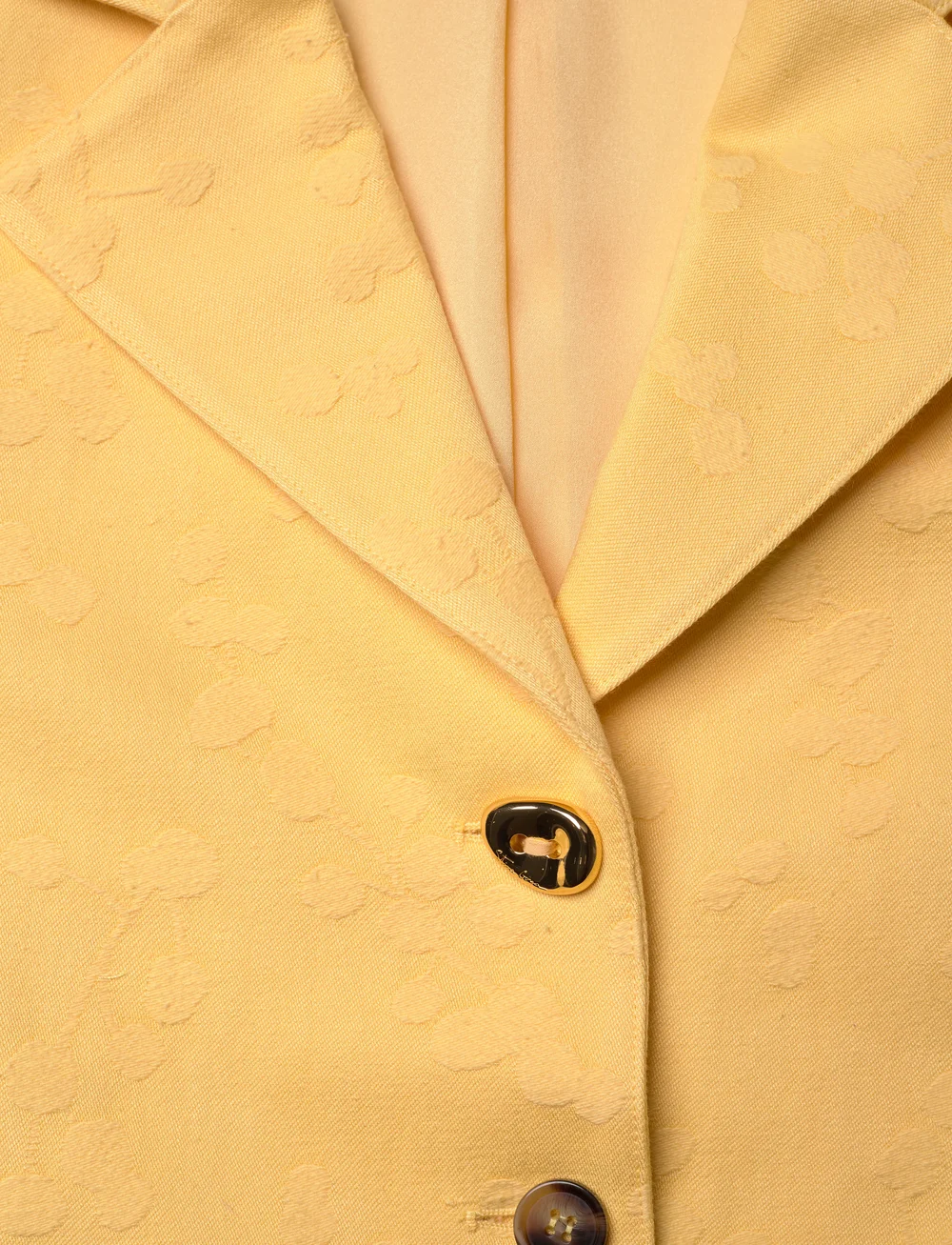 STINE GOYA - 2346 Textured Cotton Jacquard, Fitt - enkeltradede blazere - mimosa - 4