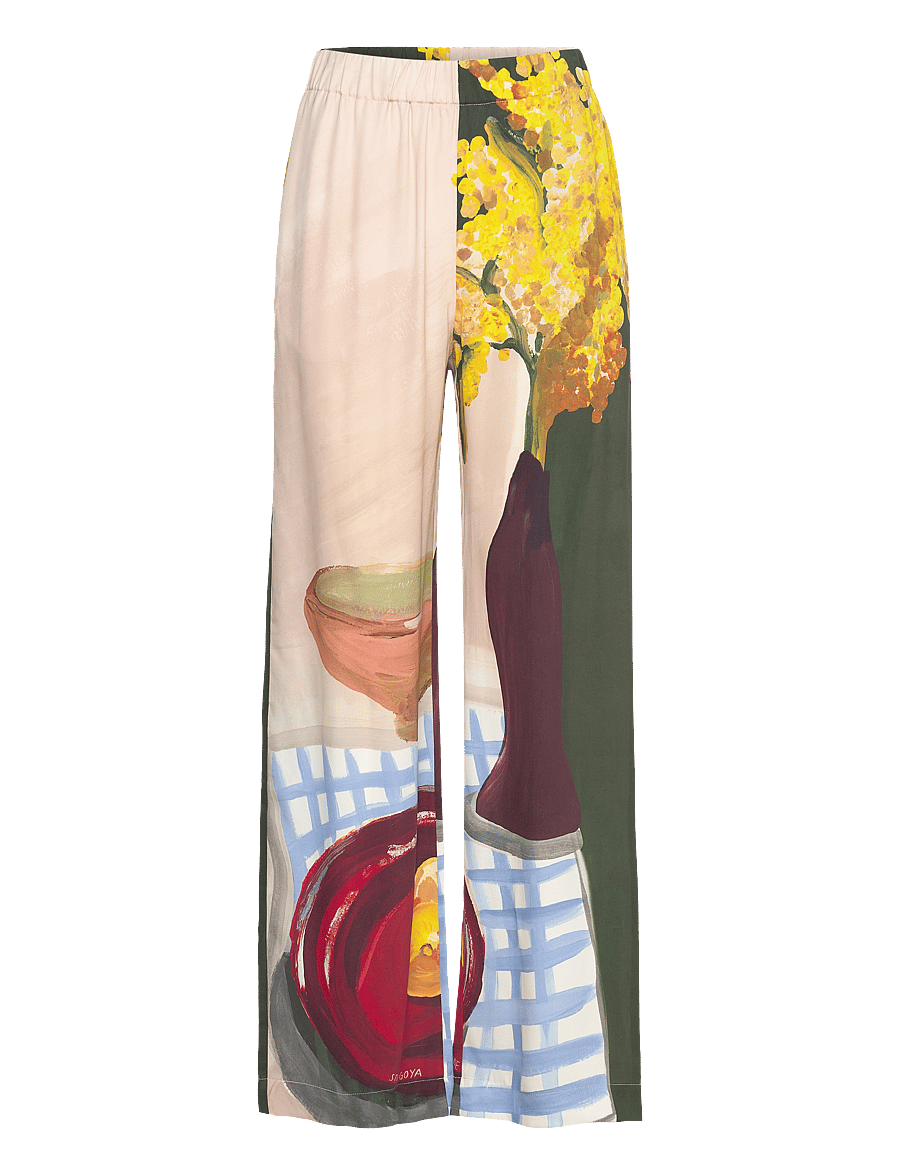 STINE GOYA - 2263 Dry Viscose, Elasticated Long - hosen mit weitem bein - lemons on a plate - 0