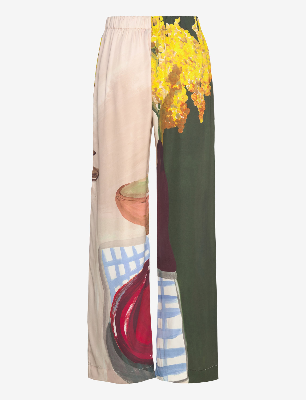 STINE GOYA - 2263 Dry Viscose, Elasticated Long - bikses ar platām starām - lemons on a plate - 1