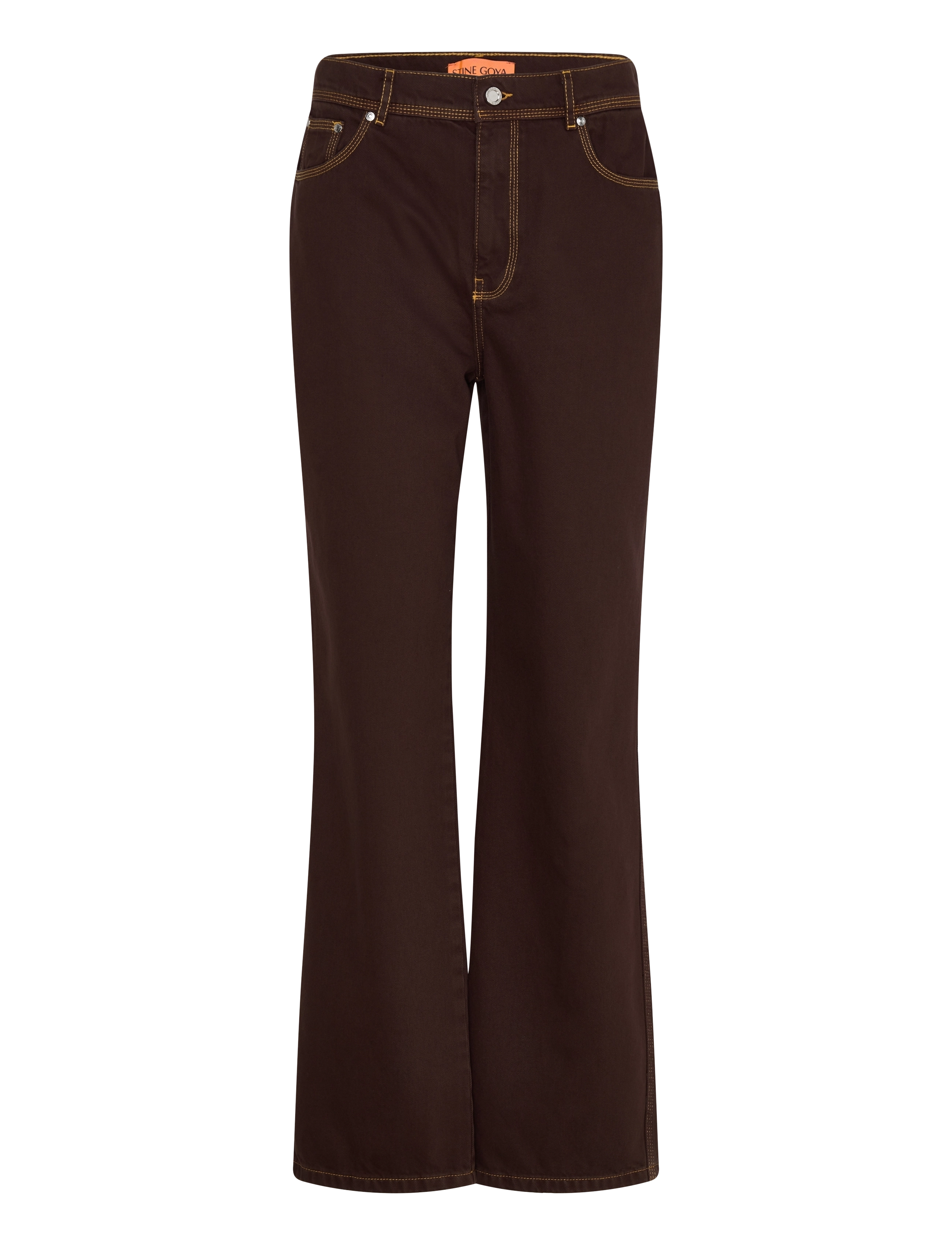 STINE GOYA 2251 Denim, High Waist Straight Cut - Tøj - CHICORY COFFEE / brown