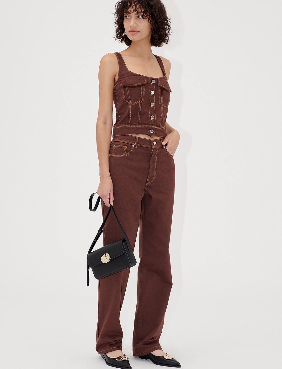 STINE GOYA - 2251 Denim, High Waist Straight Cut - straight jeans - chicory coffee - 2