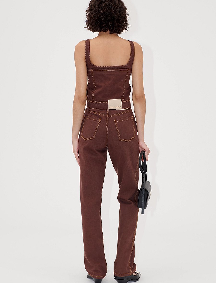 STINE GOYA - 2251 Denim, High Waist Straight Cut - straight jeans - chicory coffee - 3