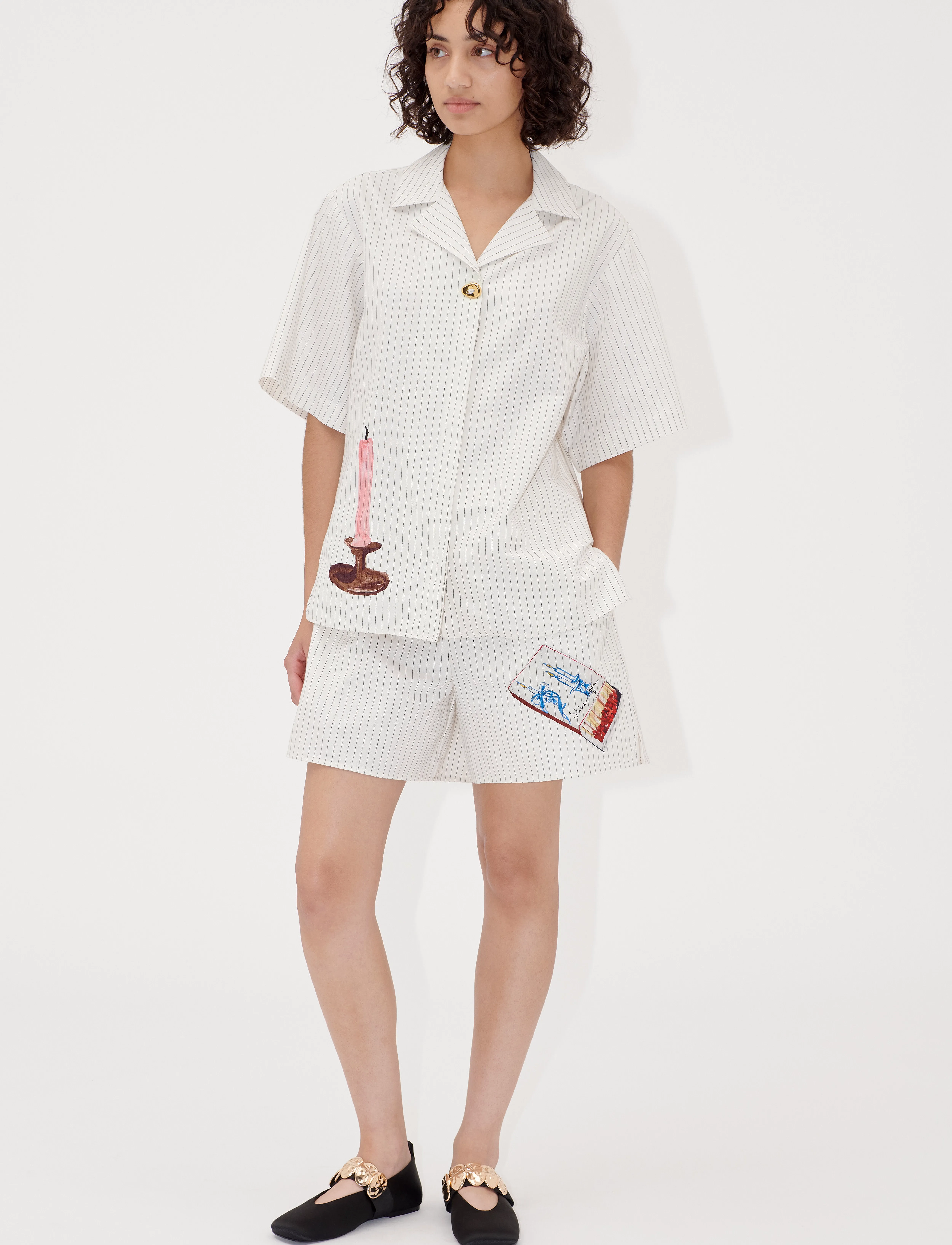 STINE GOYA - 2339 Crisp Stripe Shirting, Elastic - casual shorts - matchbox - 2
