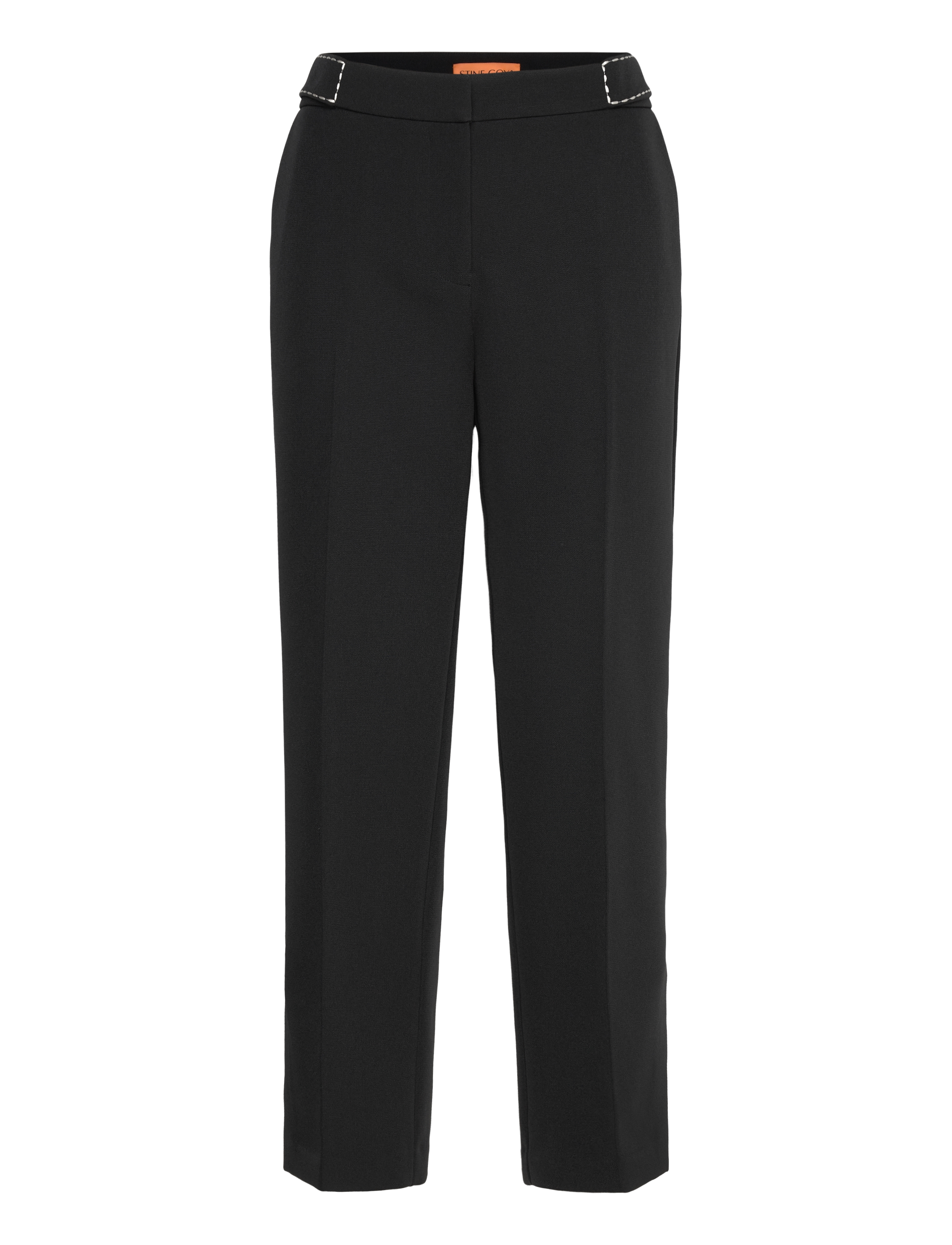 STINE GOYA - 2360 Structured Crepe, Straight Cro - pidulikud püksid - jet black - 0