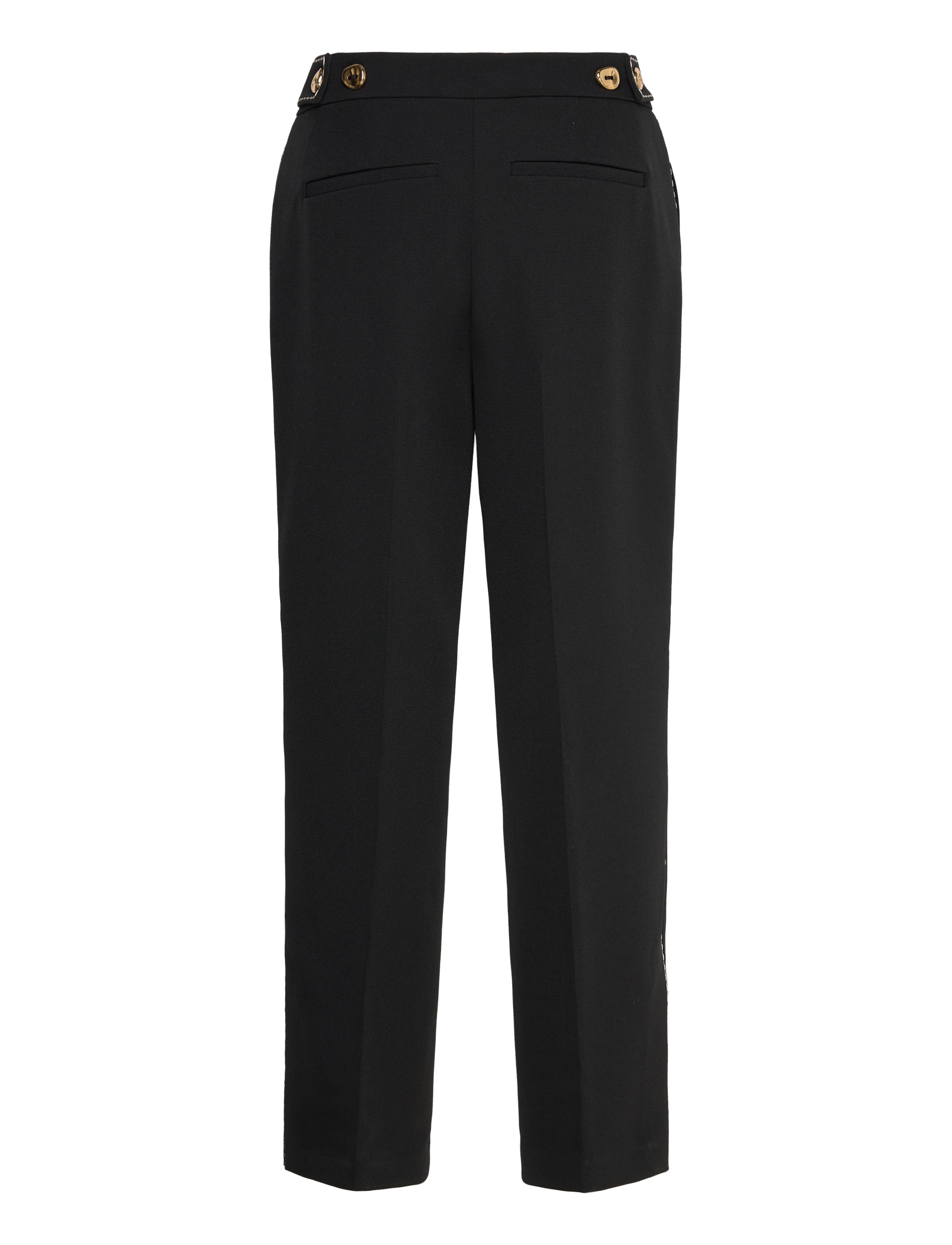 STINE GOYA - 2360 Structured Crepe, Straight Cro - pidulikud püksid - jet black - 1