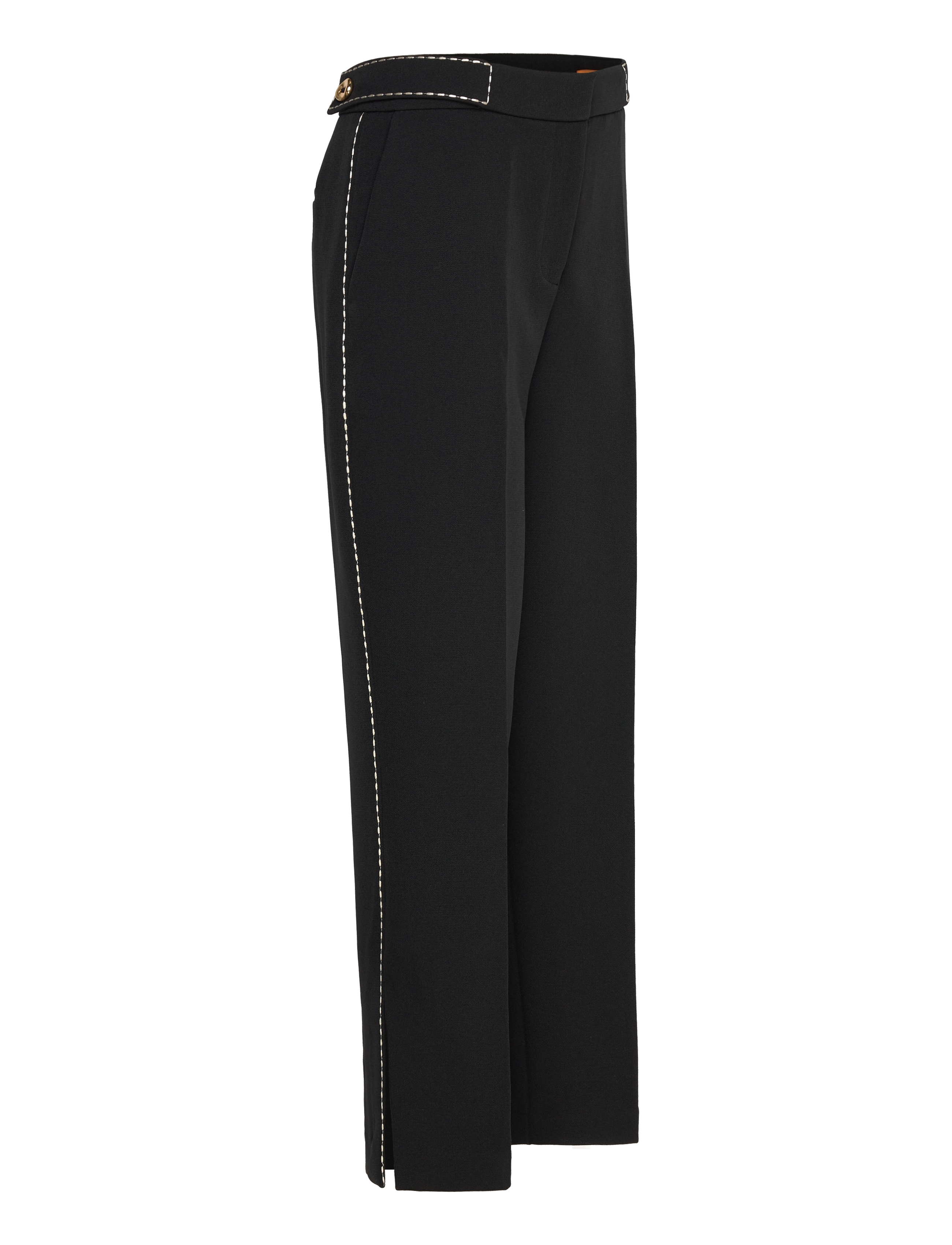 STINE GOYA - 2360 Structured Crepe, Straight Cro - pidulikud püksid - jet black - 2
