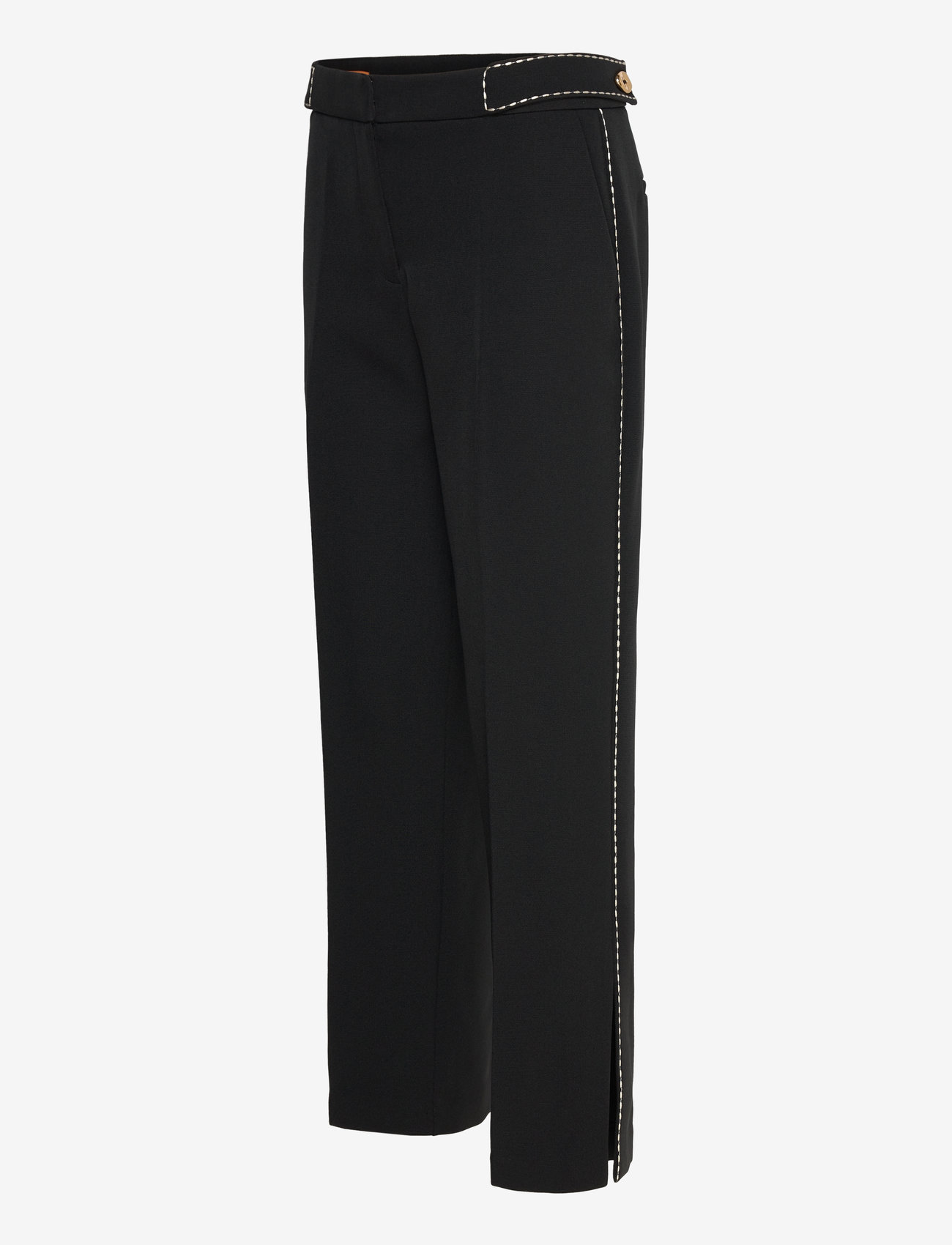 STINE GOYA - 2360 Structured Crepe, Straight Cro - kostymbyxor - jet black - 3