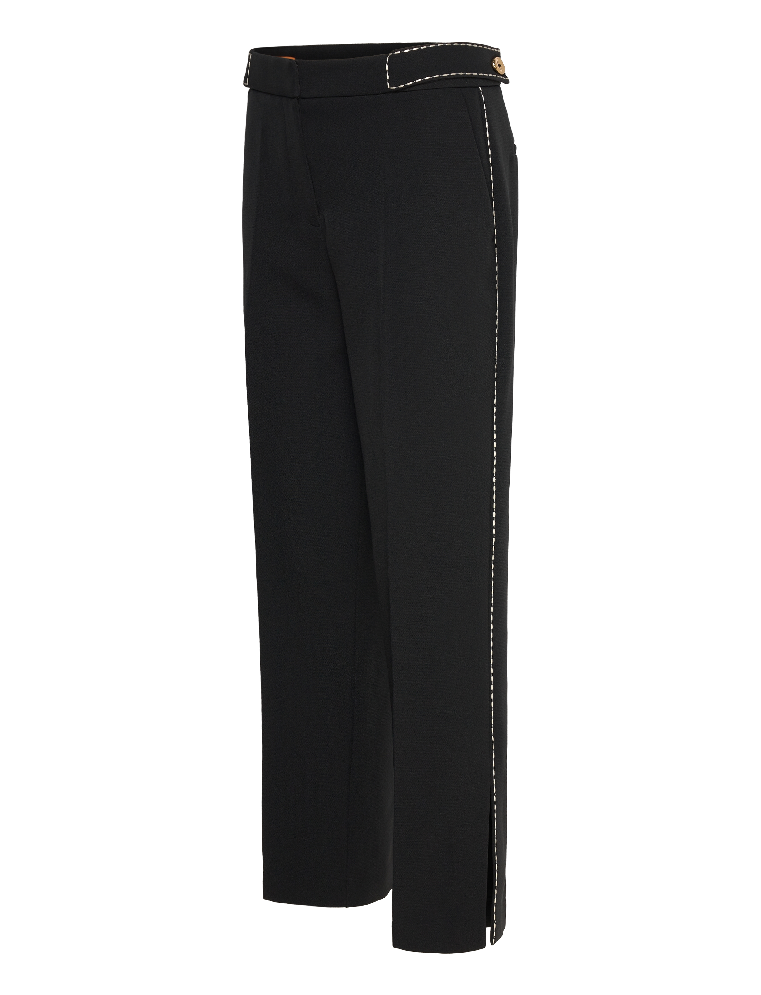 STINE GOYA - 2360 Structured Crepe, Straight Cro - pidulikud püksid - jet black - 3