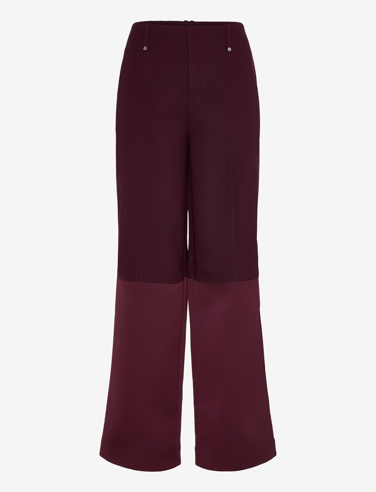 STINE GOYA - 2330 Double Sided Crepe, Structured - leveälahkeiset housut - aubergine - 0