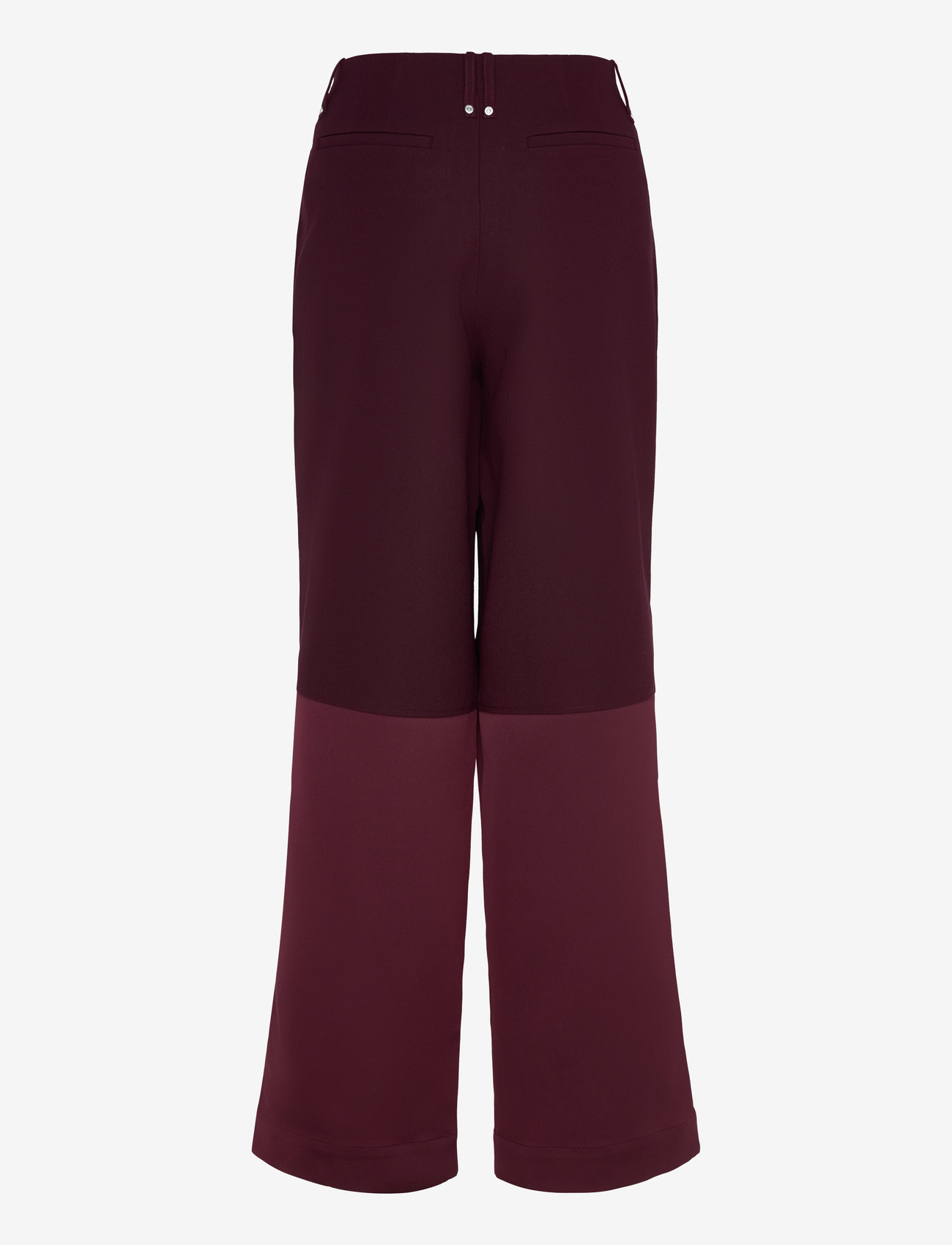 STINE GOYA - 2330 Double Sided Crepe, Structured - leveälahkeiset housut - aubergine - 1