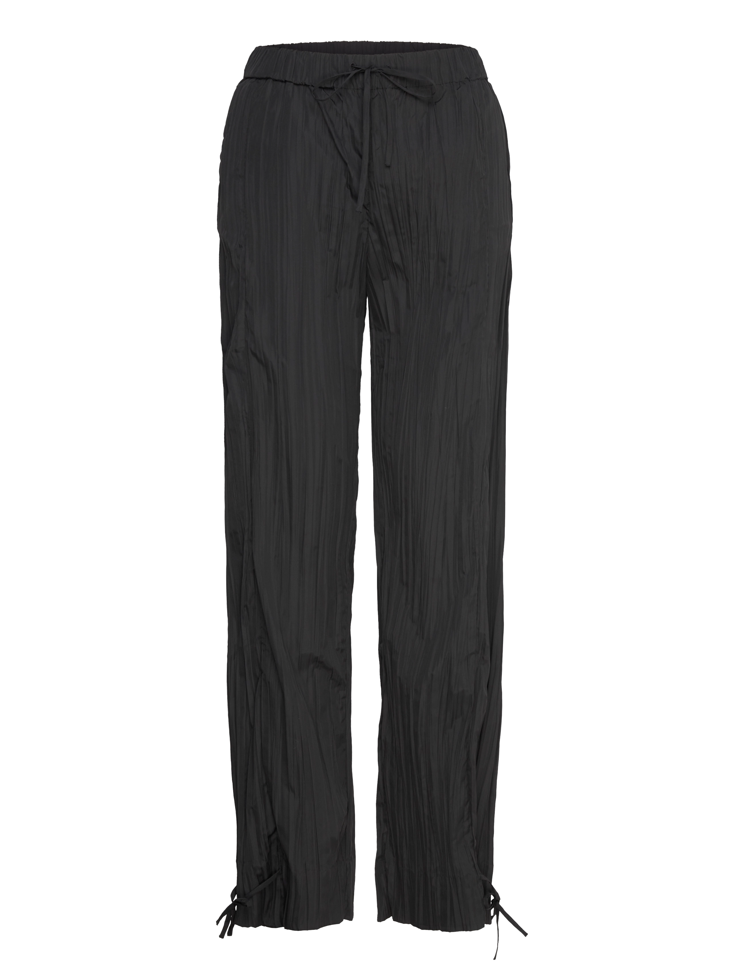 STINE GOYA 2342 Pleated Poly, Loose Pants W/ Tie, S, Black, Bukser > Lige Ben, Dame