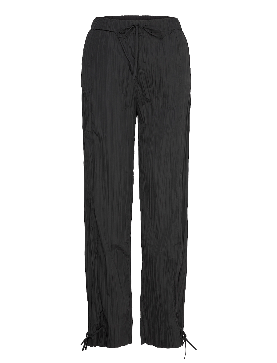 STINE GOYA - 2342 Pleated Poly, Loose Pants w/ Tie - hose mit geradem bein - black - 0