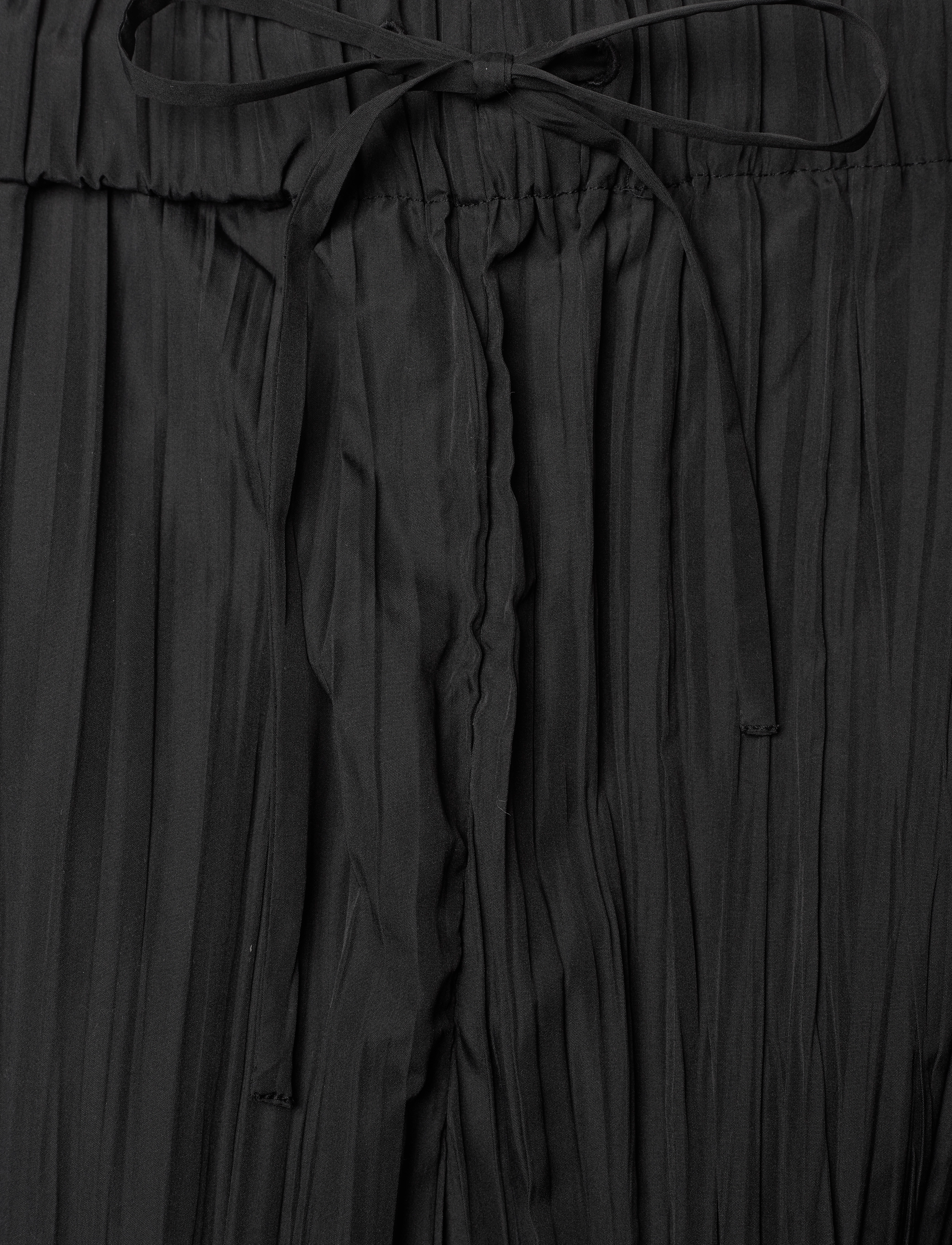 STINE GOYA - 2342 Pleated Poly, Loose Pants w/ Tie - tiesaus kirpimo kelnės - black - 3